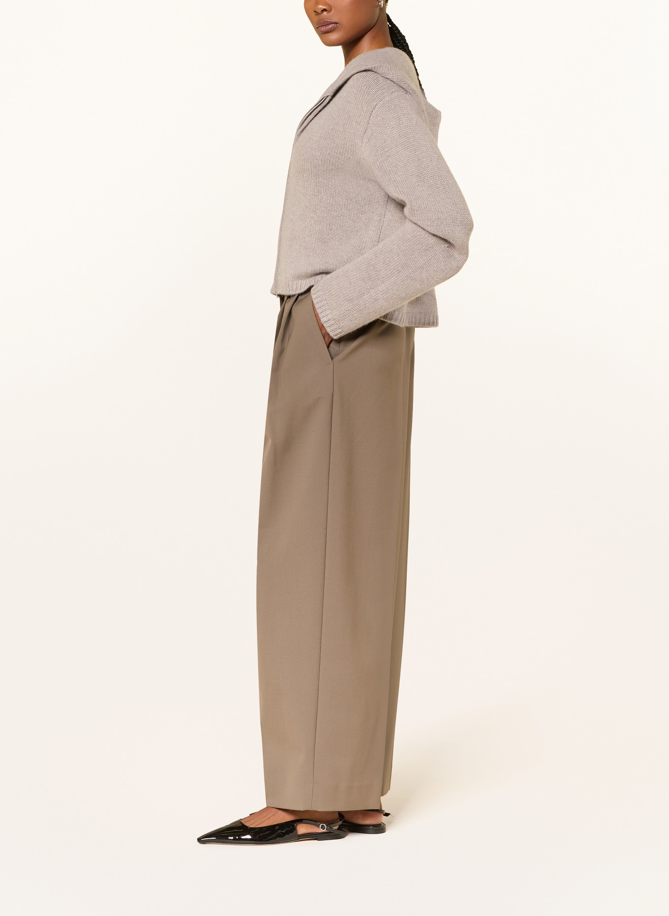 SOFT GOAT Strickjacke aus Cashmere: TAUPE