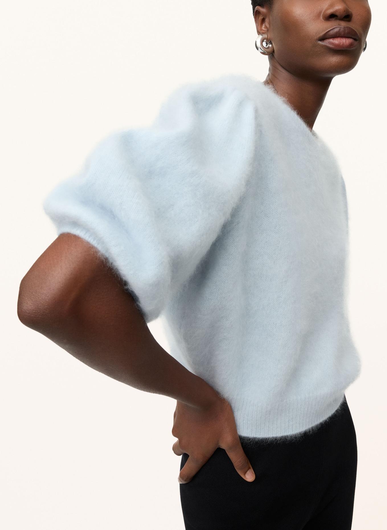 SOFT GOAT Sweter z dzianiny kaszmirowej: JASNONIEBIESKI