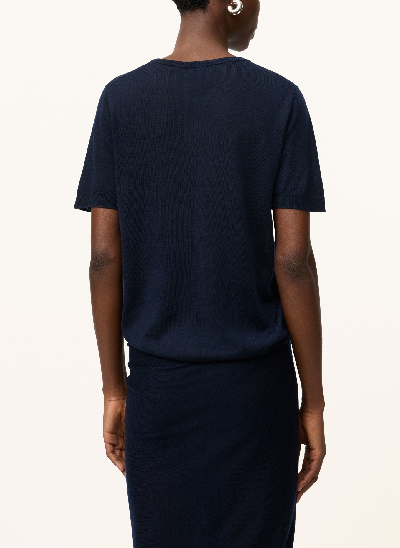SOFT GOAT Knit shirt: DARK BLUE
