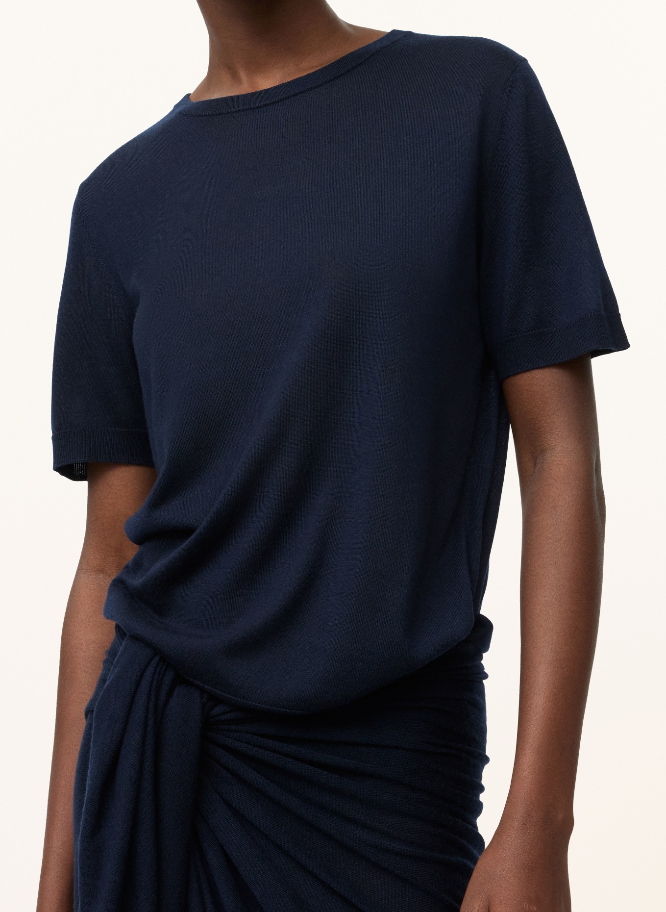 SOFT GOAT Knit shirt: DARK BLUE