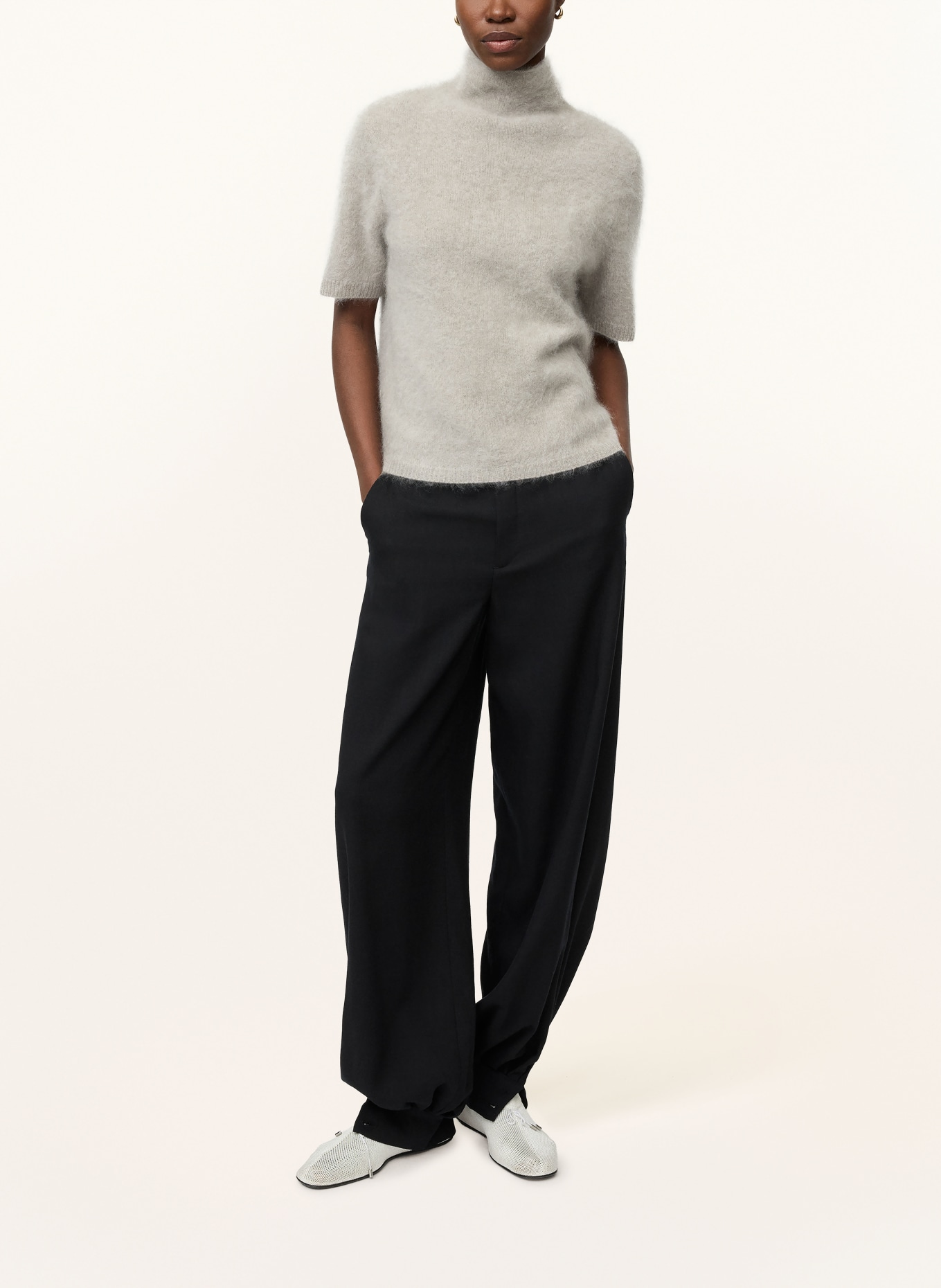 SOFT GOAT Strickshirt aus Cashmere: HELLGRAU