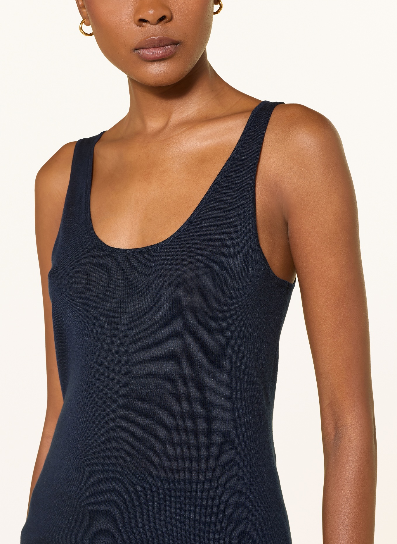 SOFT GOAT Gebreide top: DONKERBLAUW