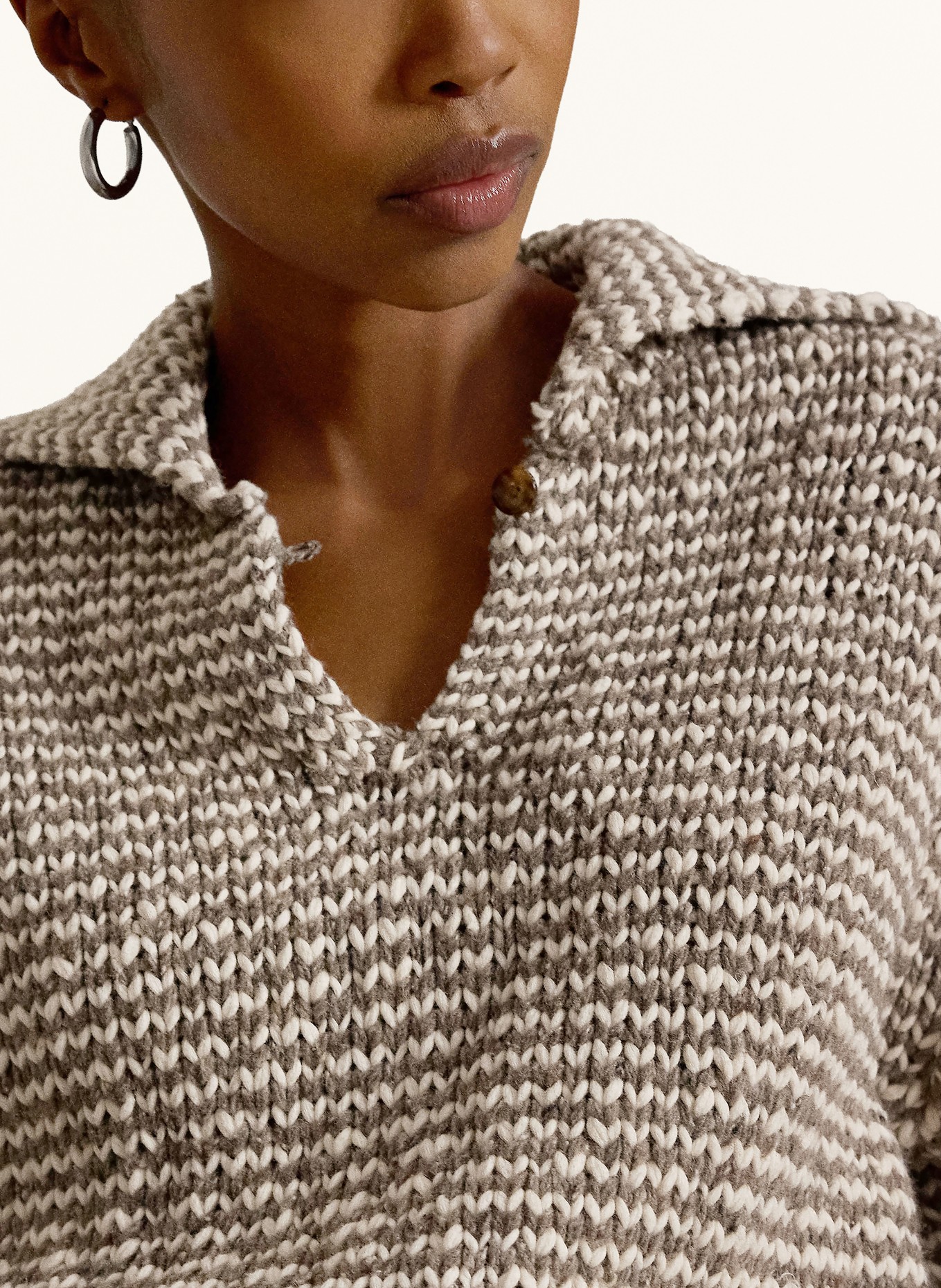 POLO RALPH LAUREN Sweater: GRAY / CREAM