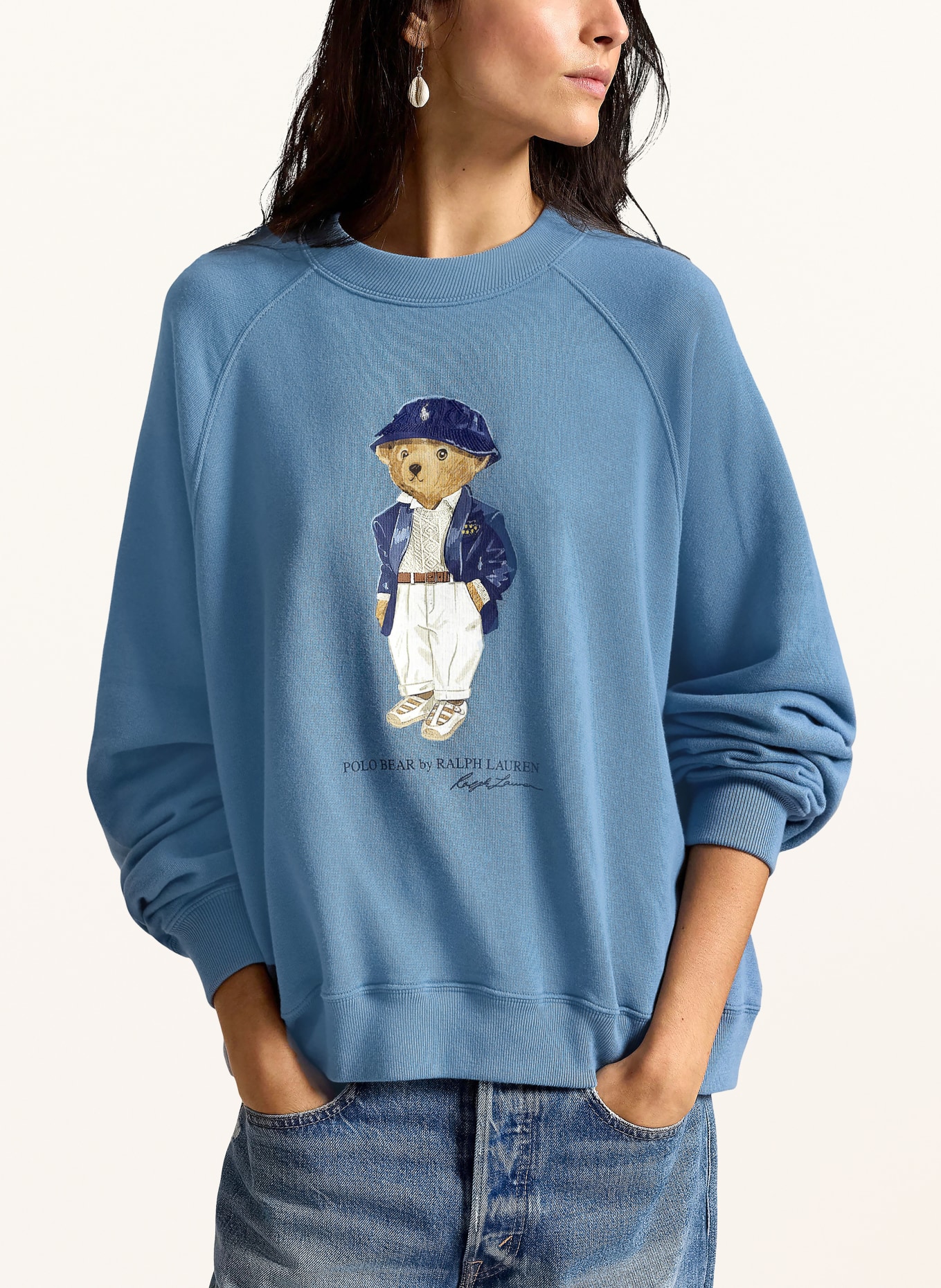 POLO RALPH LAUREN Svetr: ČERNOŠEDÁ / KRÉMOVÁ / TMAVĚ MODRÁ