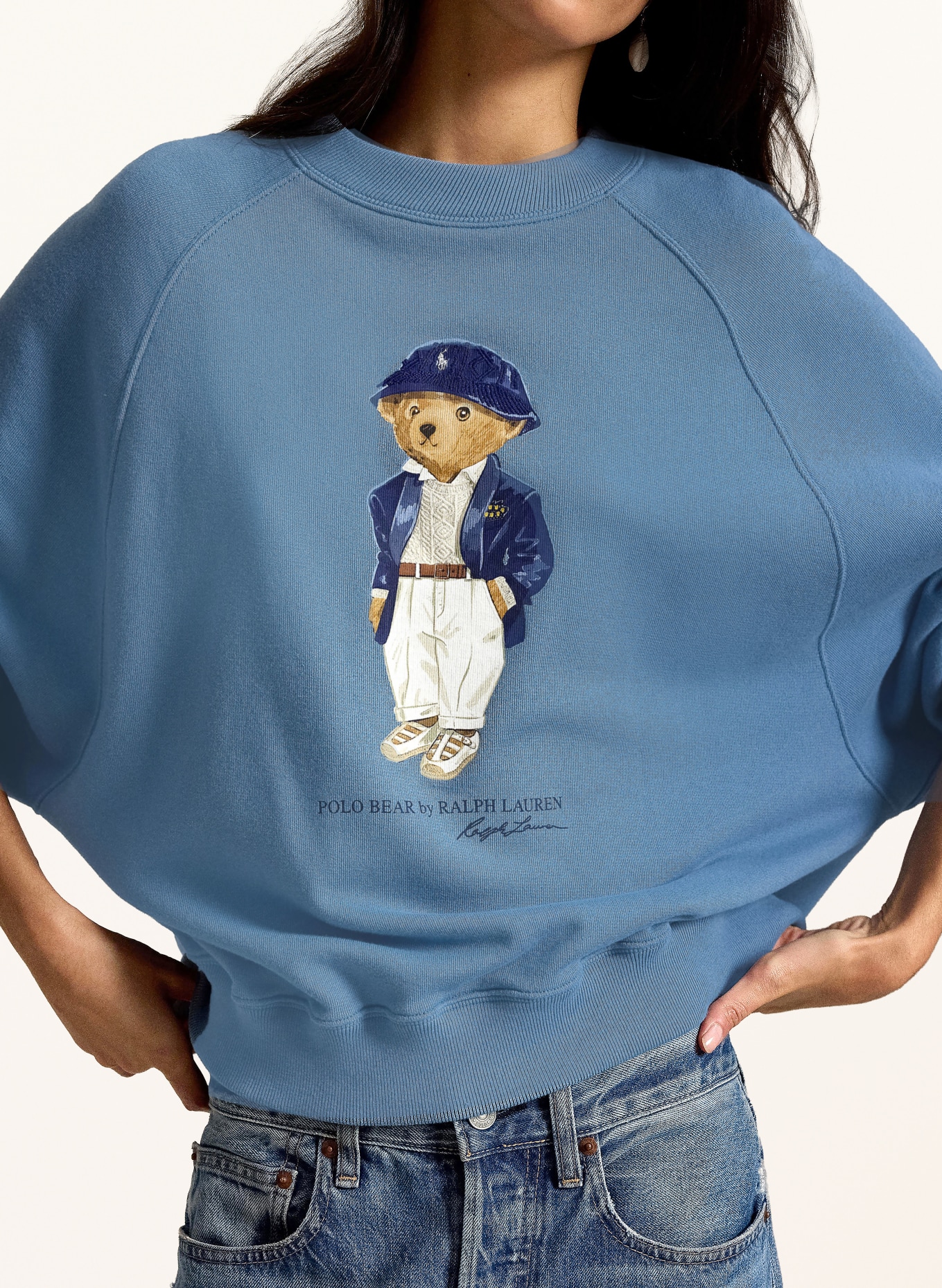 POLO RALPH LAUREN Svetr: ČERNOŠEDÁ / KRÉMOVÁ / TMAVĚ MODRÁ