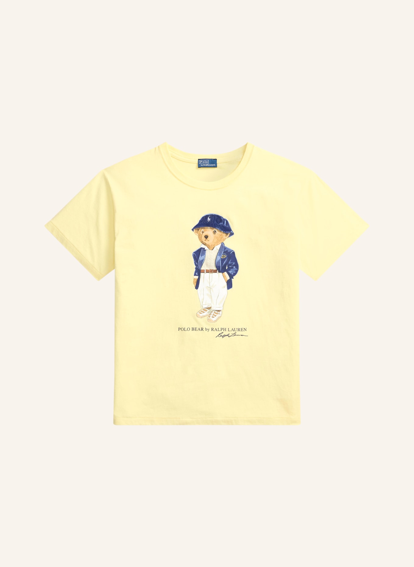 POLO RALPH LAUREN T-shirt: LIGHT YELLOW / BEIGE / BLUE