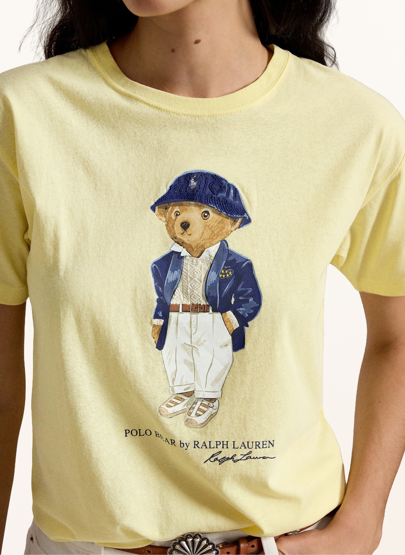 POLO RALPH LAUREN T-shirt: LIGHT YELLOW / BEIGE / BLUE