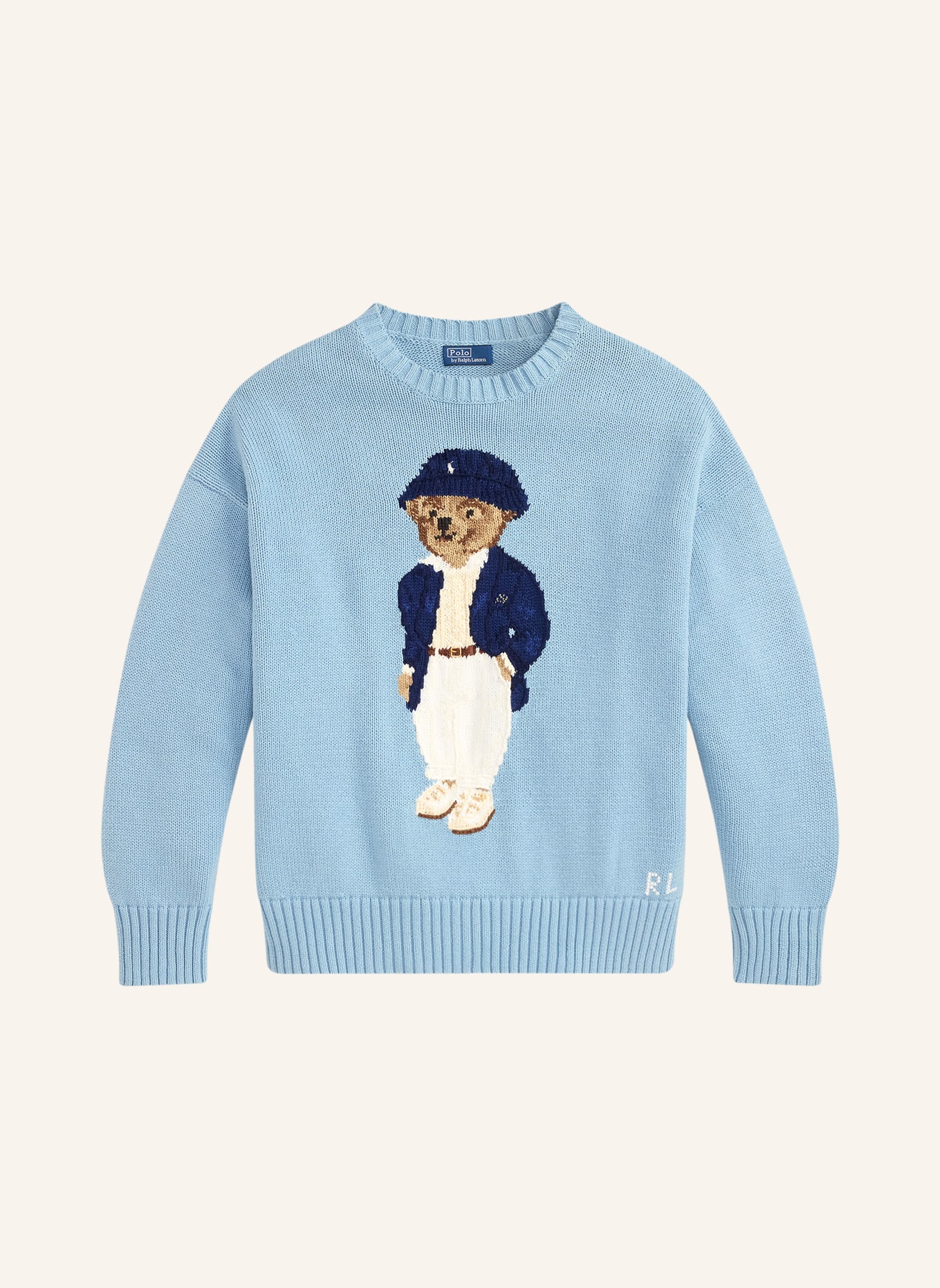 POLO RALPH LAUREN Sweaters: LIGHT BLUE / BLUE / WHITE