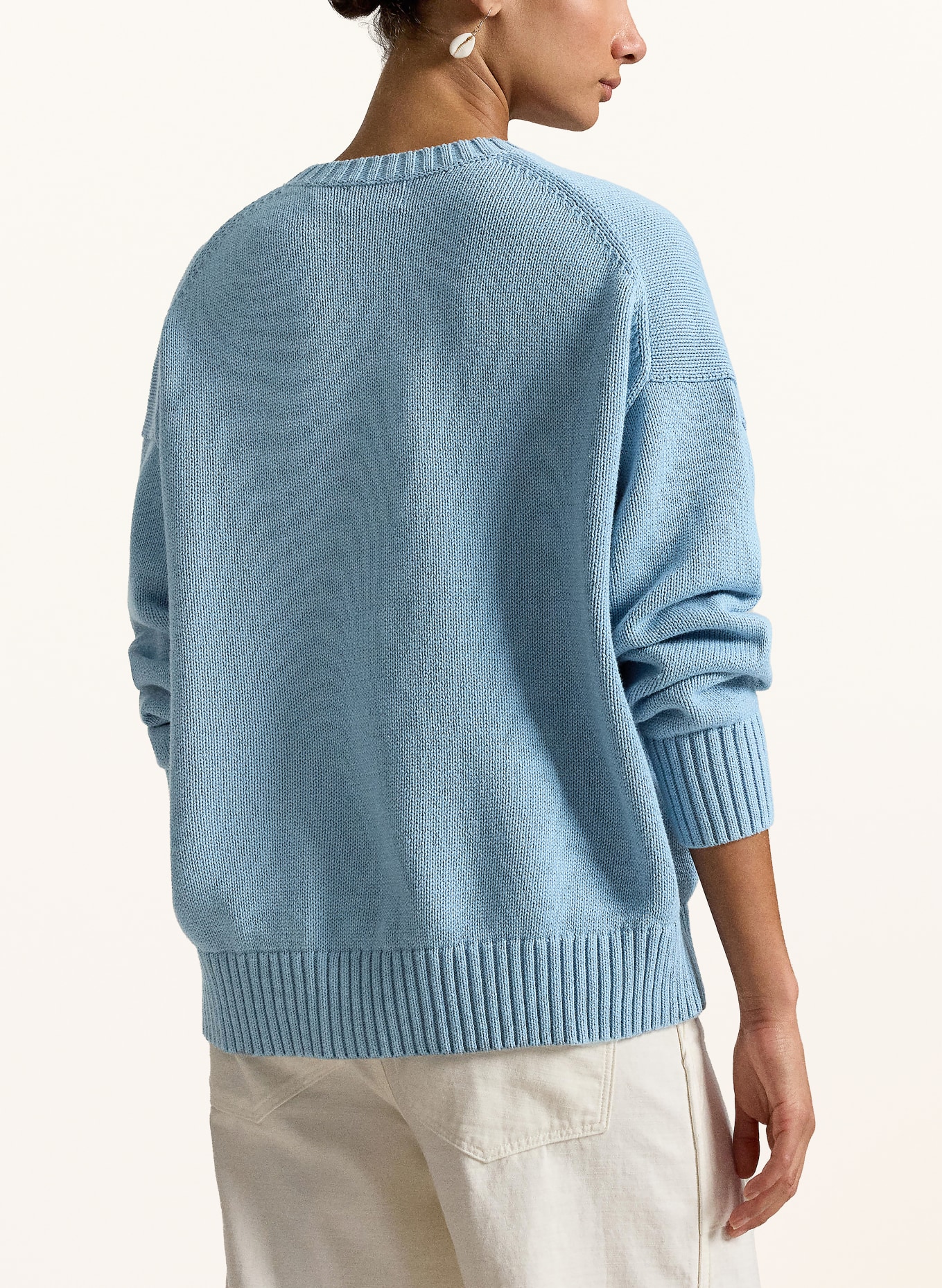 POLO RALPH LAUREN Sweaters: LIGHT BLUE / BLUE / WHITE