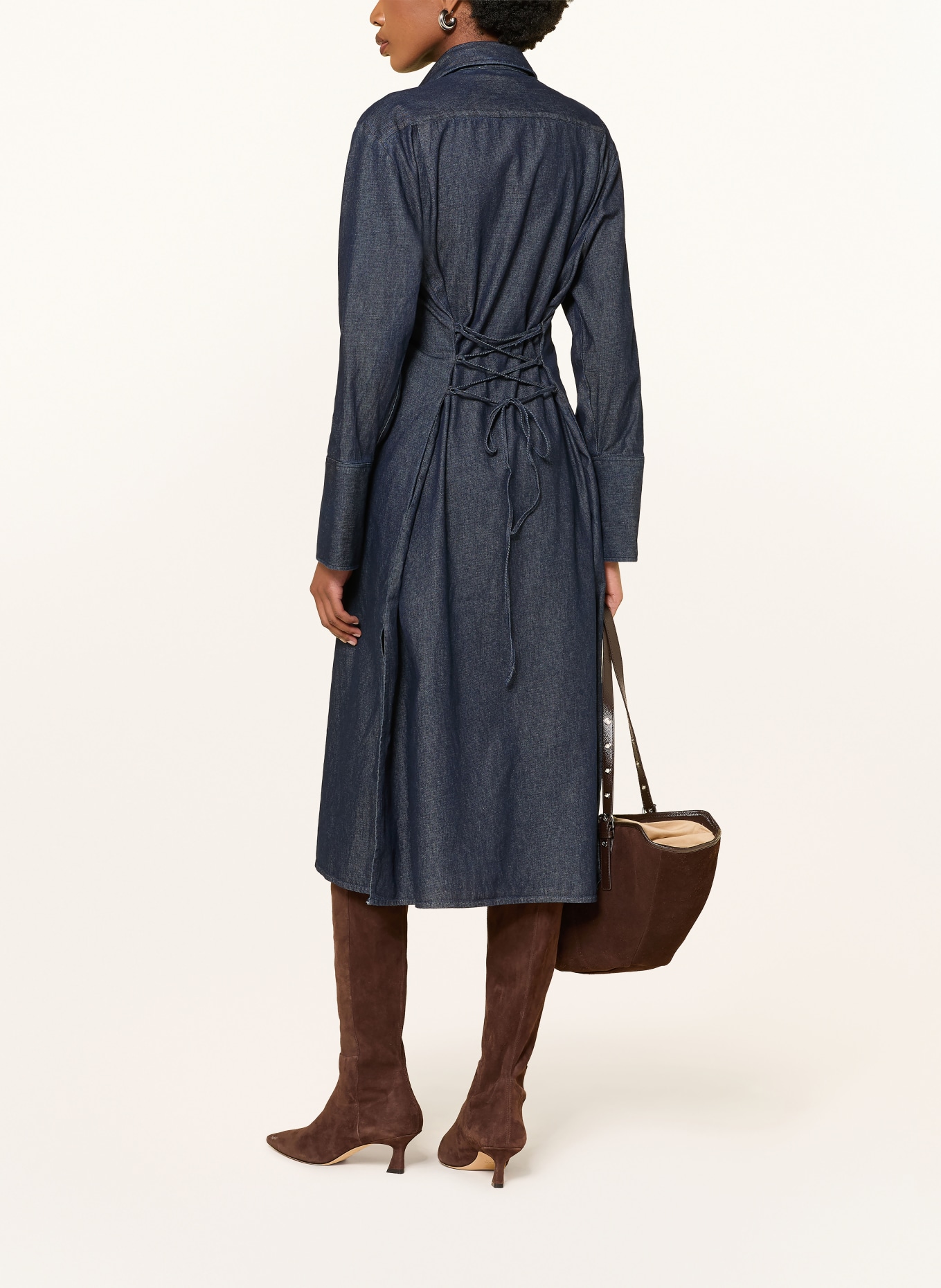lilienfels Robe chemise effet denim: BLEU FONCÉ