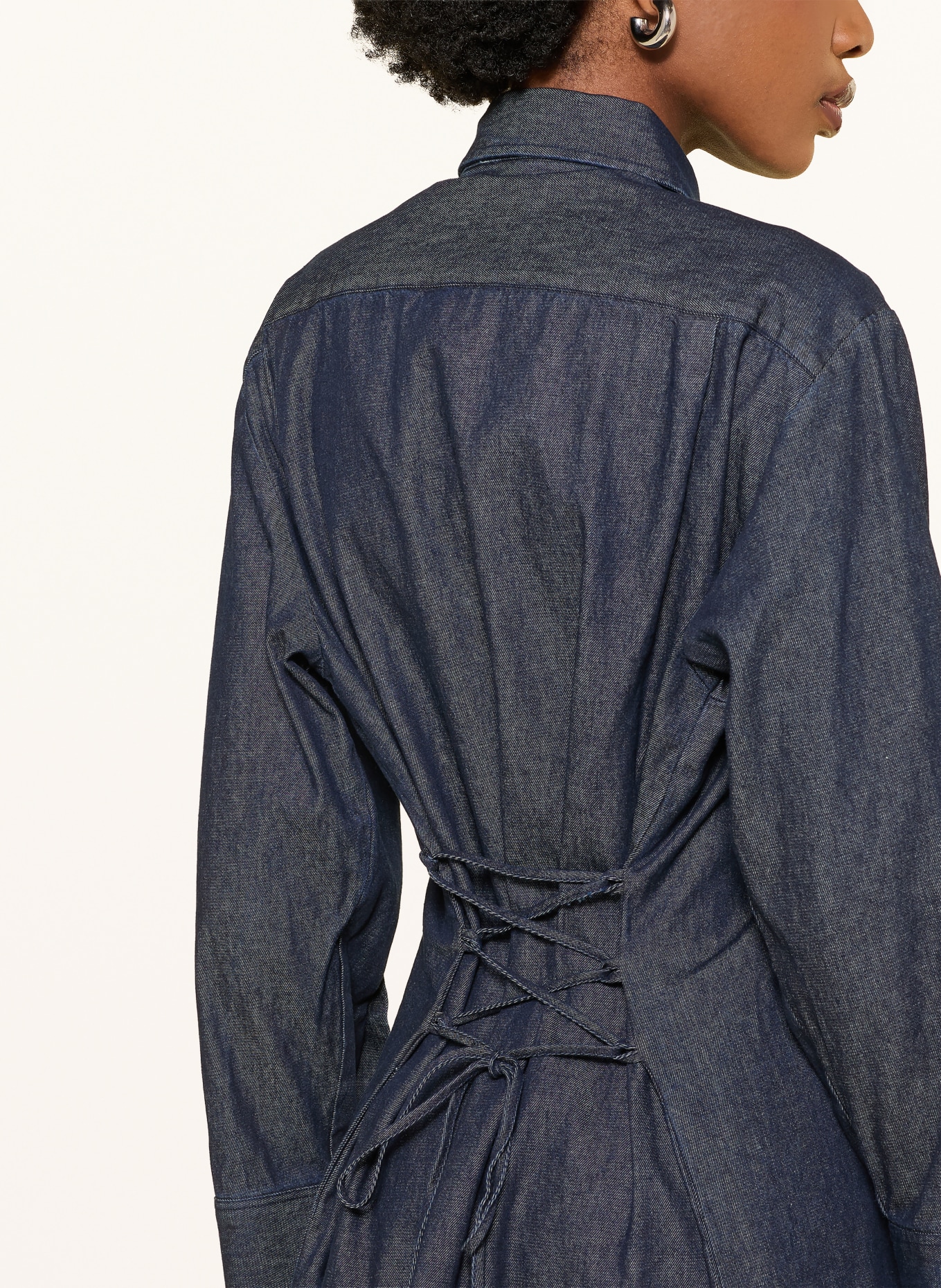 lilienfels Robe chemise effet denim: BLEU FONCÉ