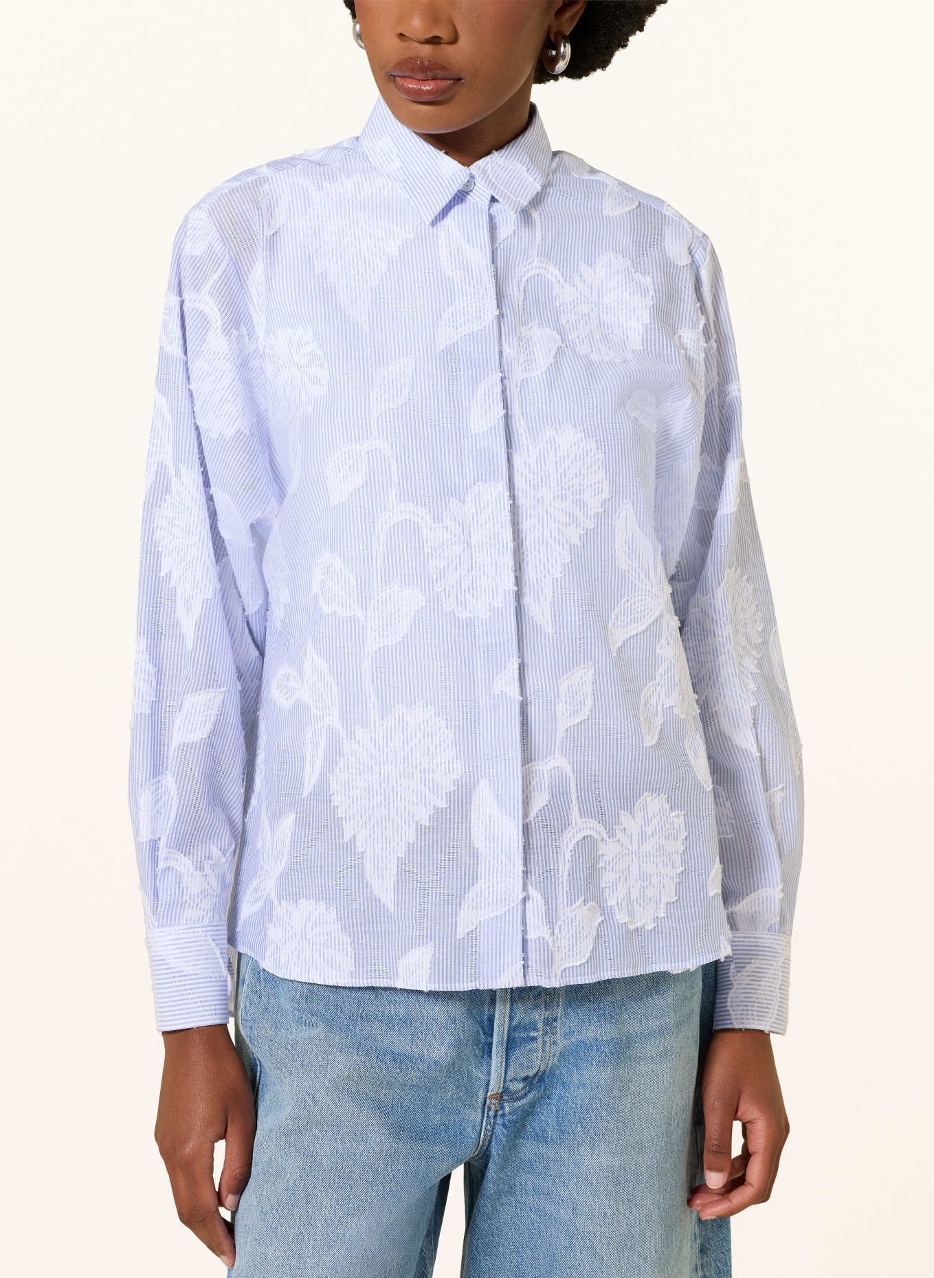 lilienfels Shirt blouse: BLUE / WHITE
