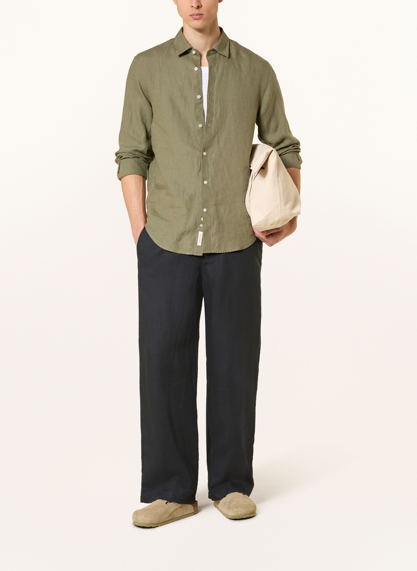ARKET Leinenhose Regular Fit: DUNKELBLAU