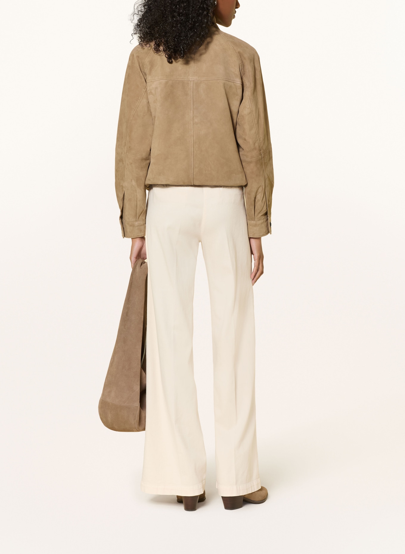 RICANO ADRIANA Leather Jacket: BEIGE