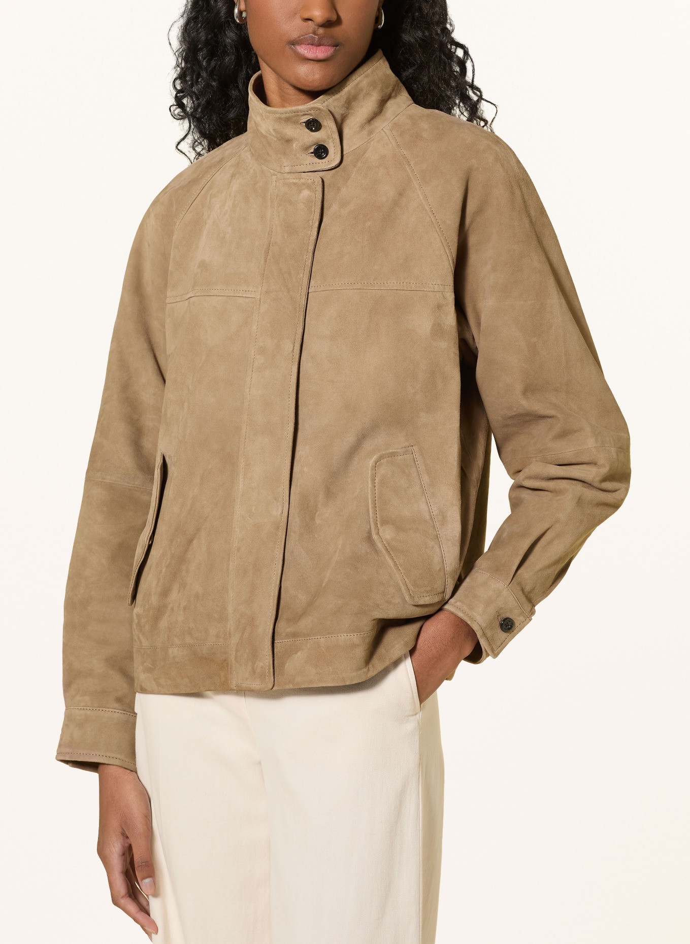 RICANO ADRIANA Leather Jacket: BEIGE