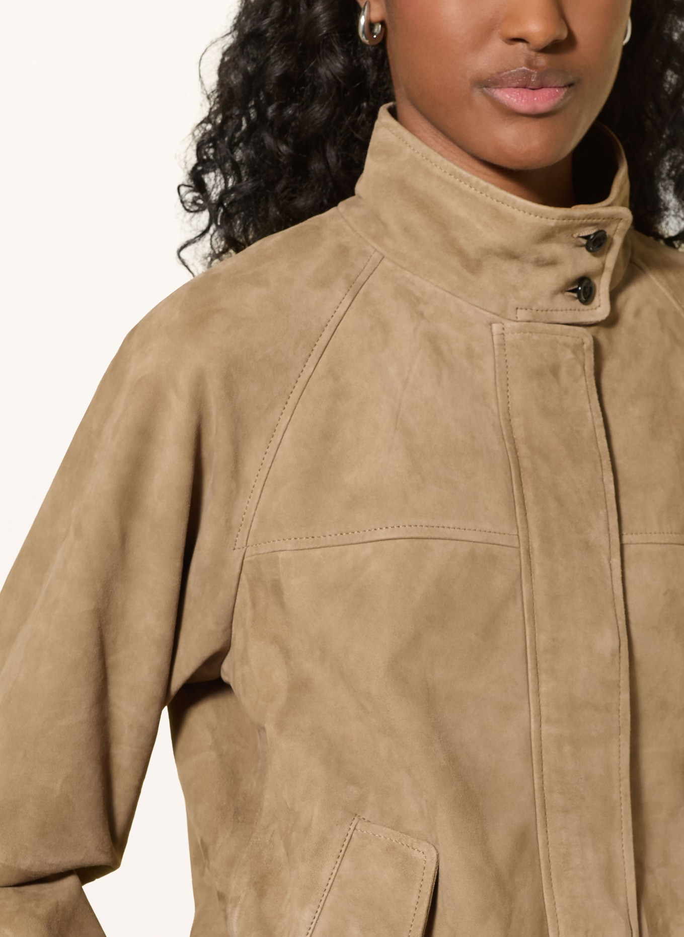 RICANO ADRIANA Leather Jacket: BEIGE