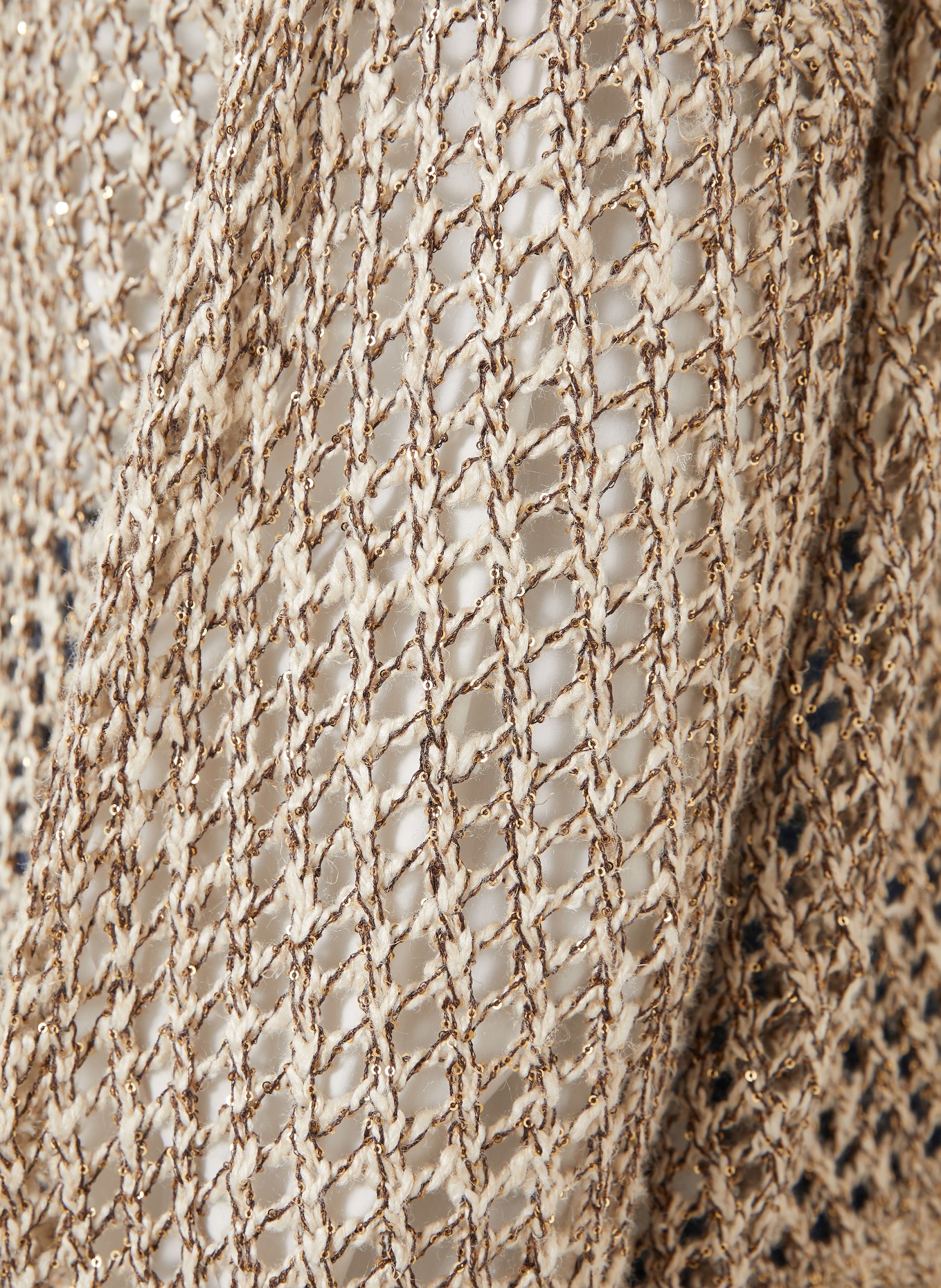 BRUNELLO CUCINELLI Sweater made of linen and silk: LIGHT BROWN / GOLD / DARK BROWN
