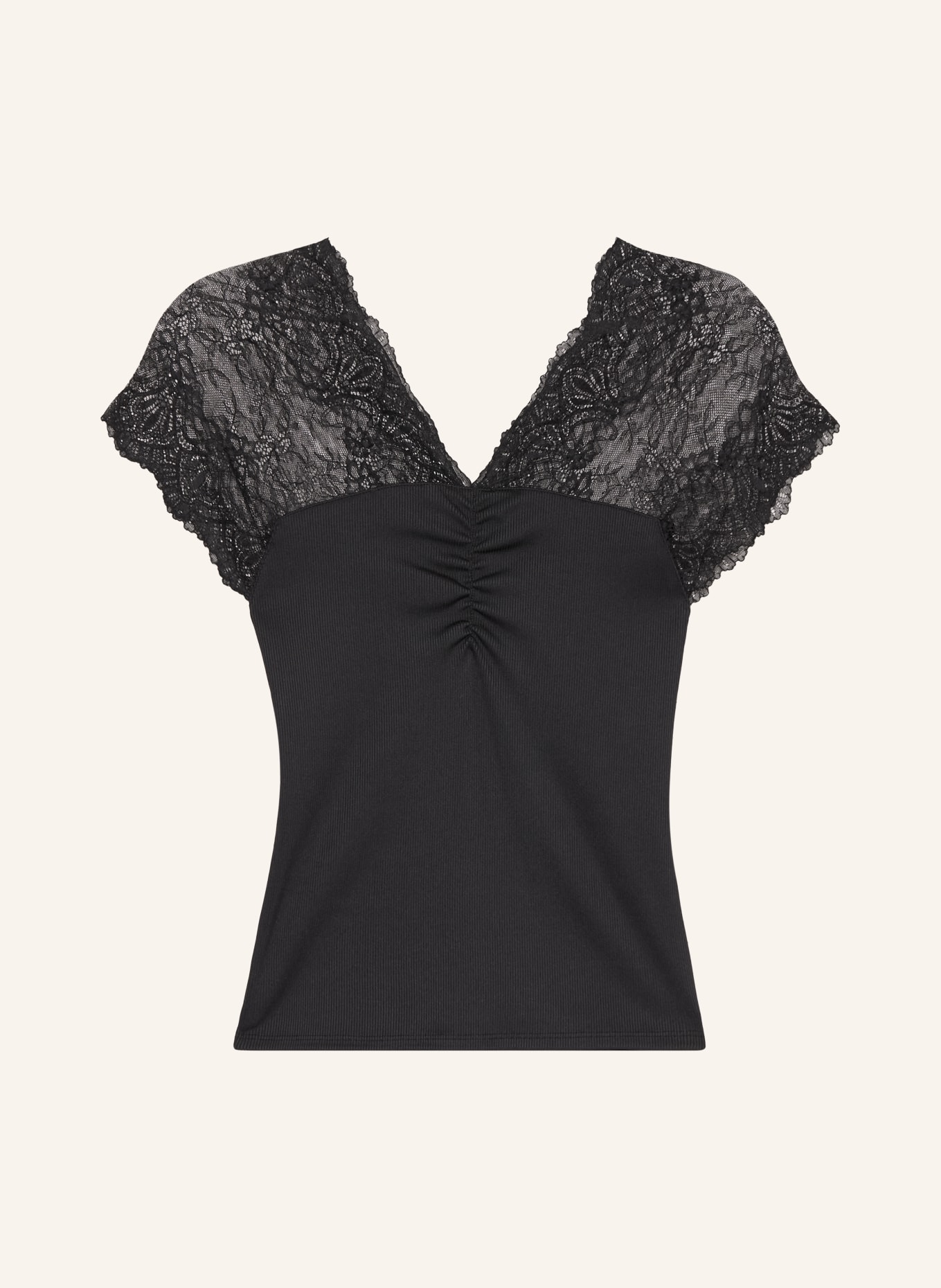 maje Blusenshirt mit Spitze: SCHWARZ