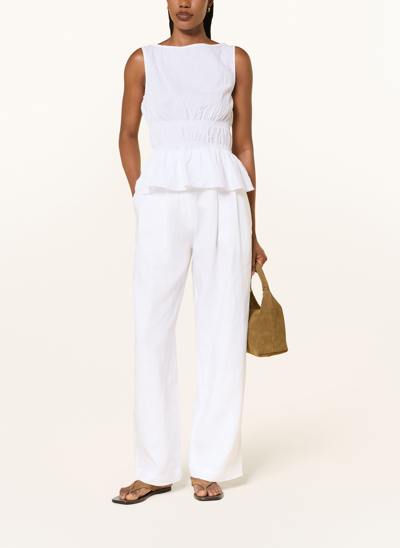 ARKET SALLY linen Marlene pants: WHITE