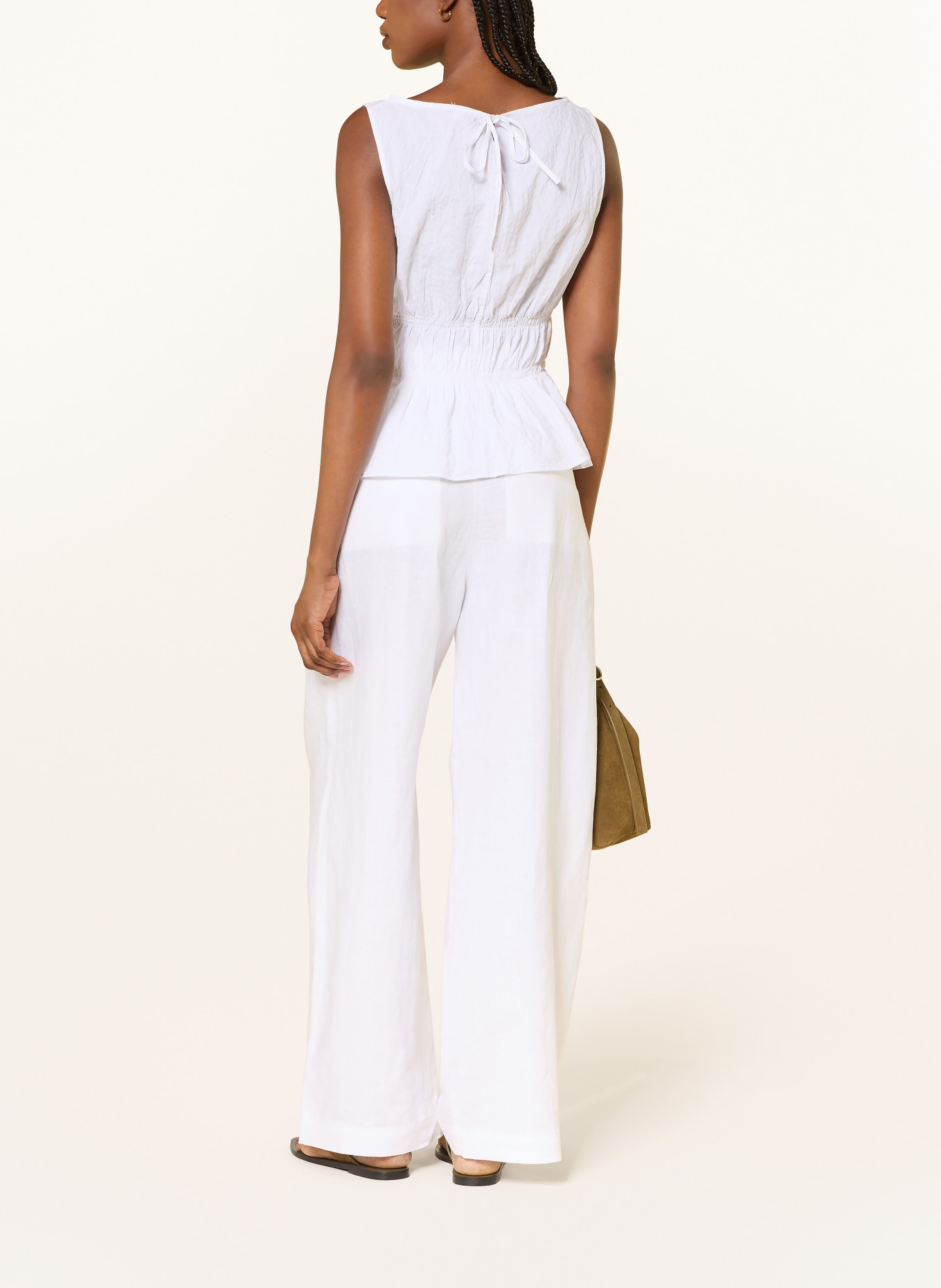 ARKET SALLY linen Marlene pants: WHITE