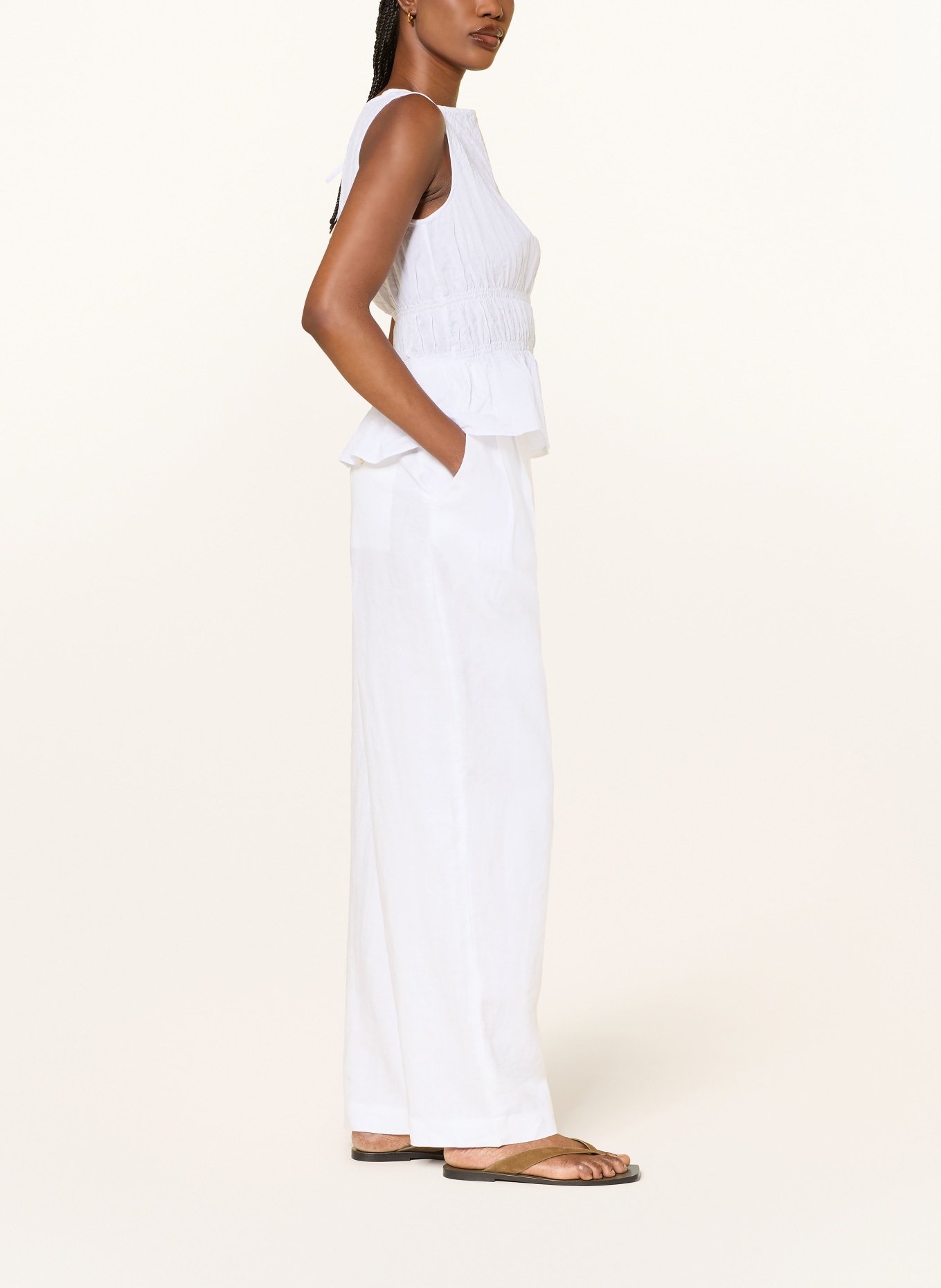 ARKET SALLY linen Marlene pants: WHITE