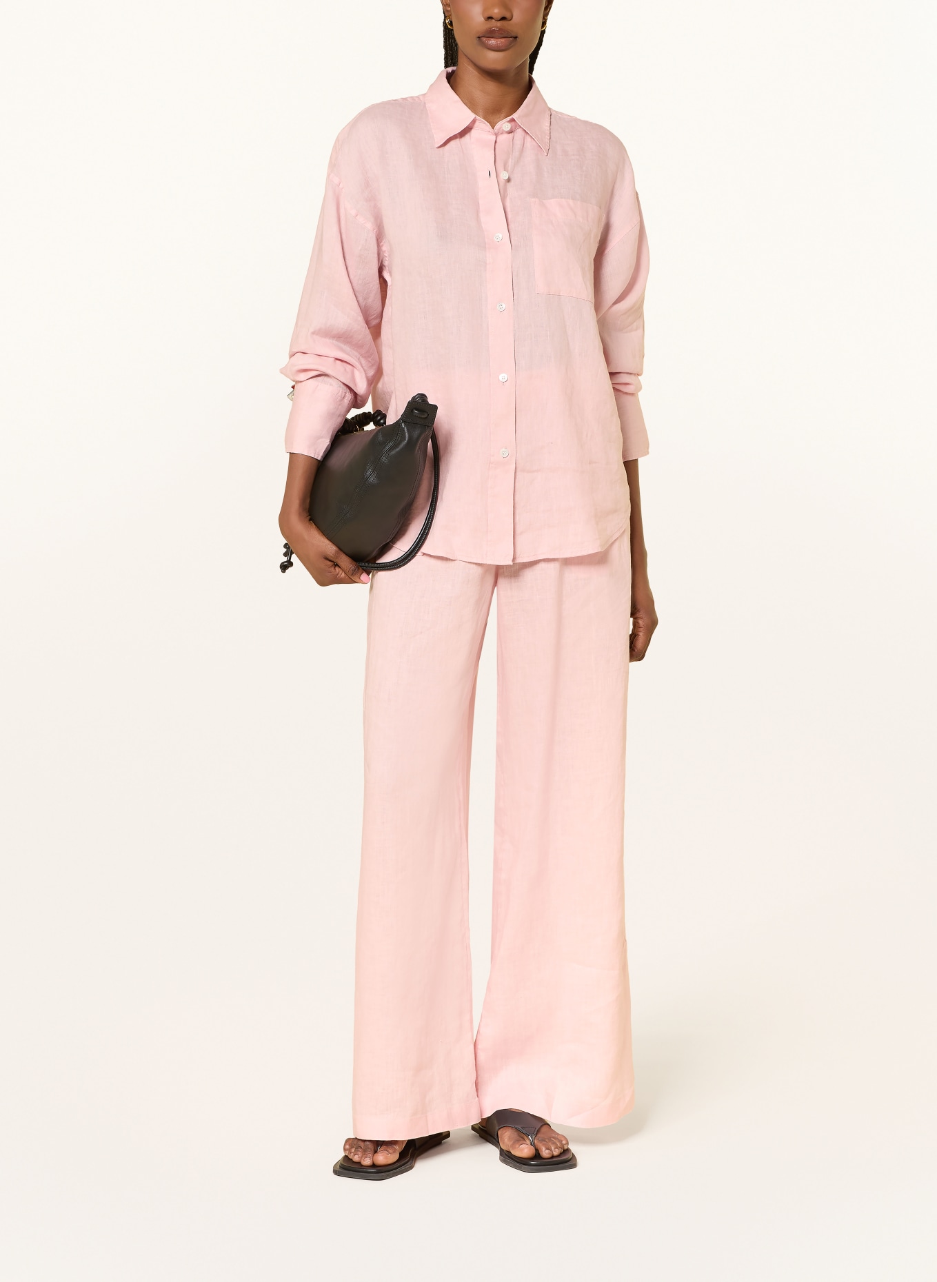 ARKET Robe chemise ILSE en lin: ROSE CLAIR