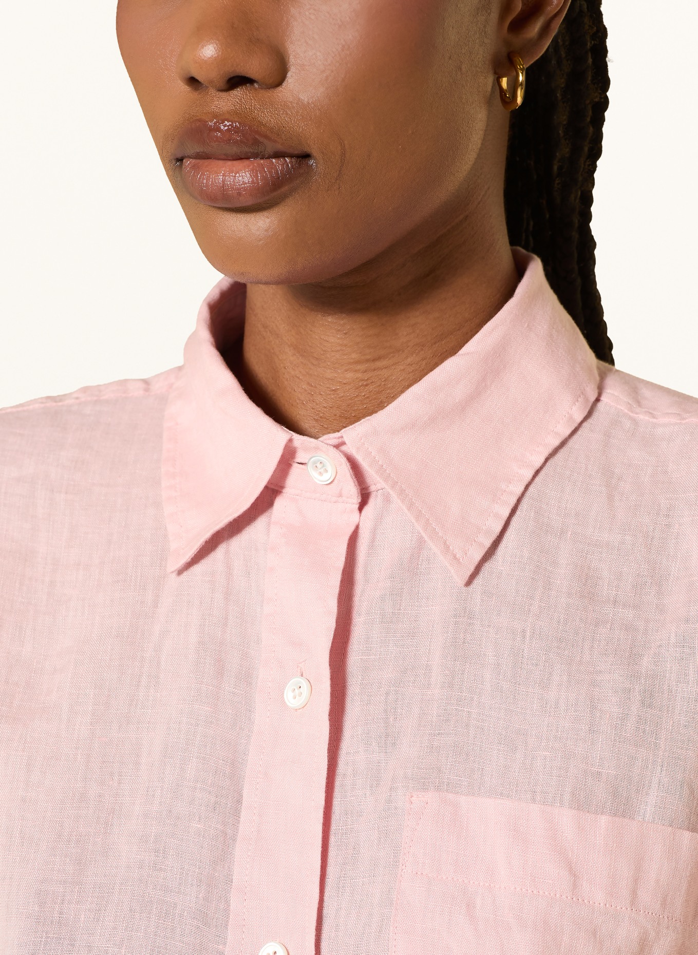 ARKET Robe chemise ILSE en lin: ROSE CLAIR