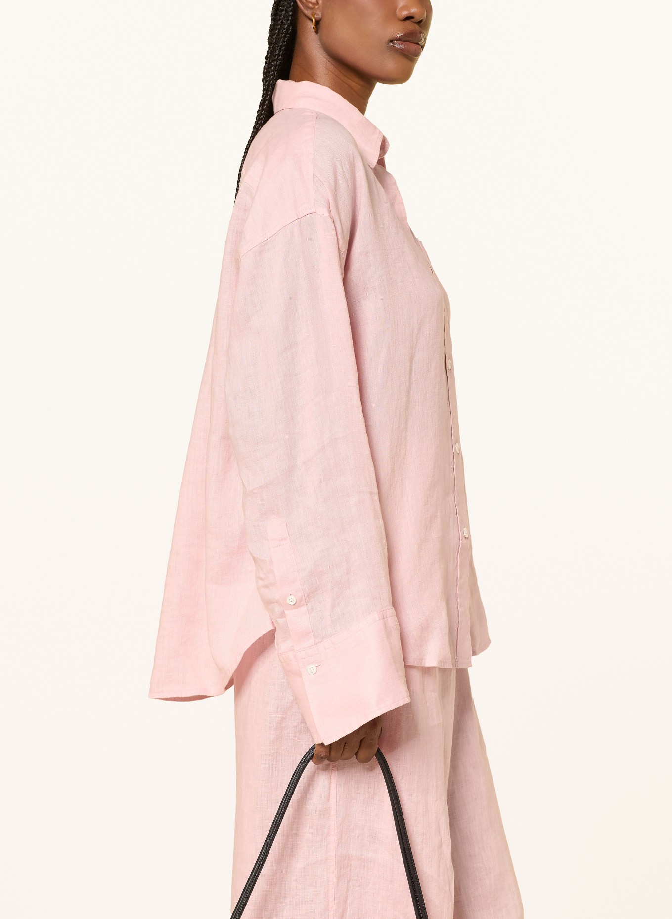 ARKET Robe chemise ILSE en lin: ROSE CLAIR