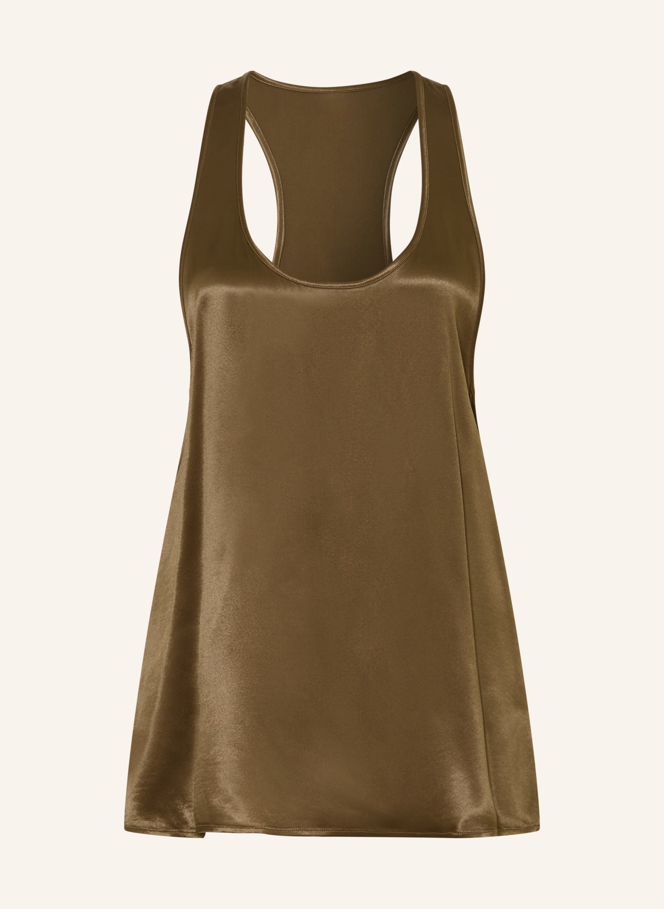 ARKET Satin Top BASE SPORTY: KHAKI