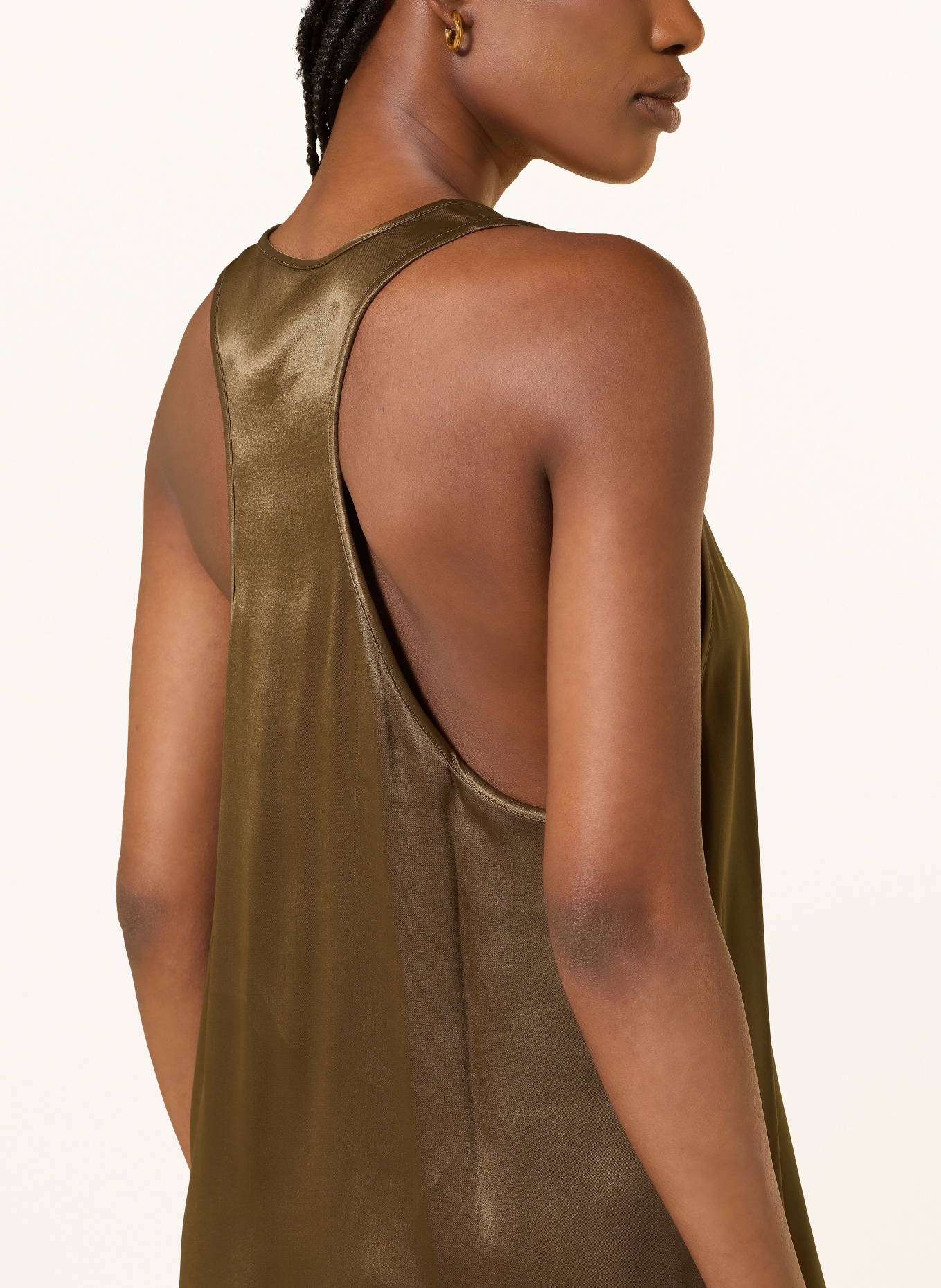 ARKET Satin Top BASE SPORTY: KHAKI