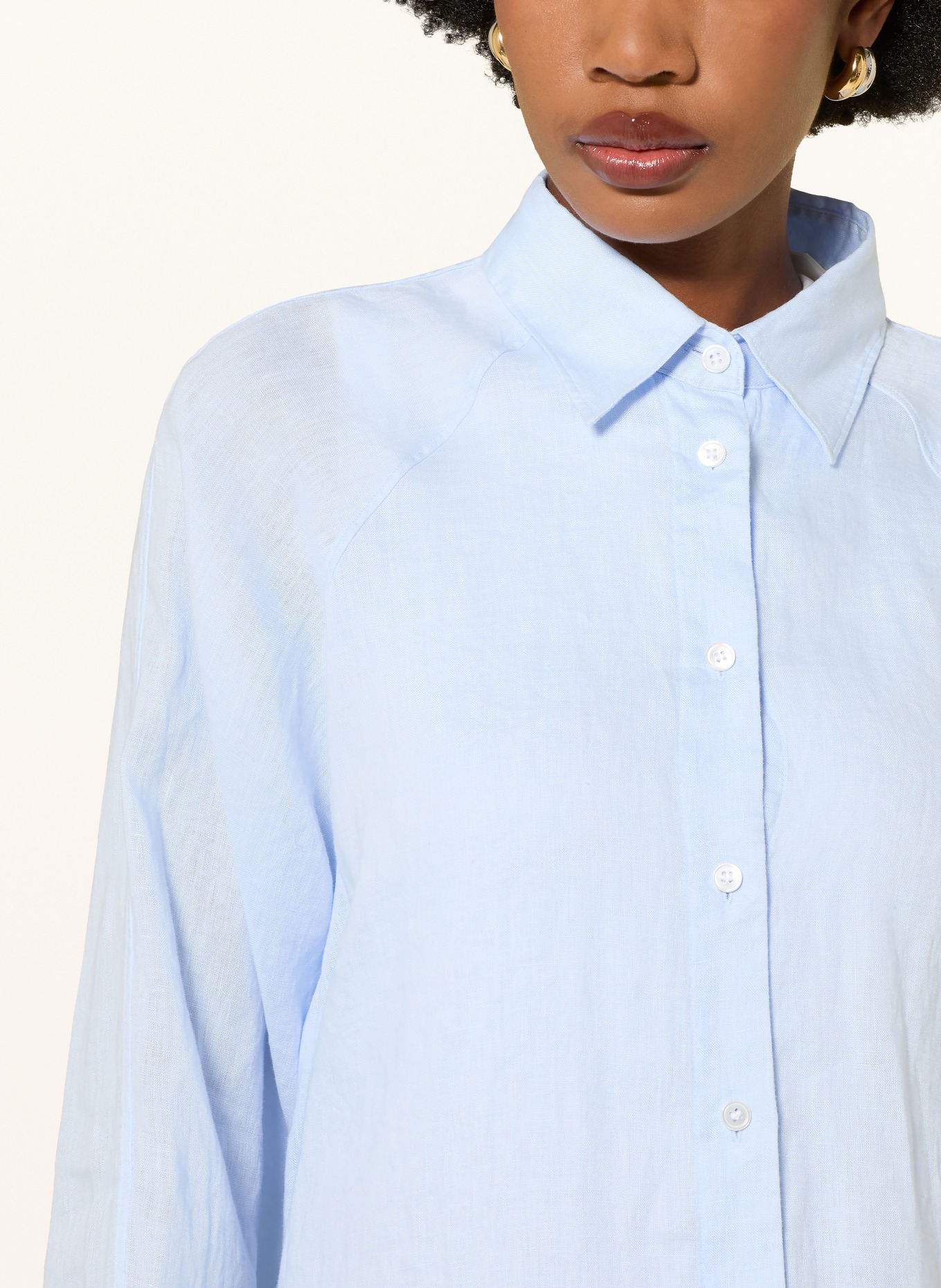ARKET Hemdbluse aus Leinen: HELLBLAU