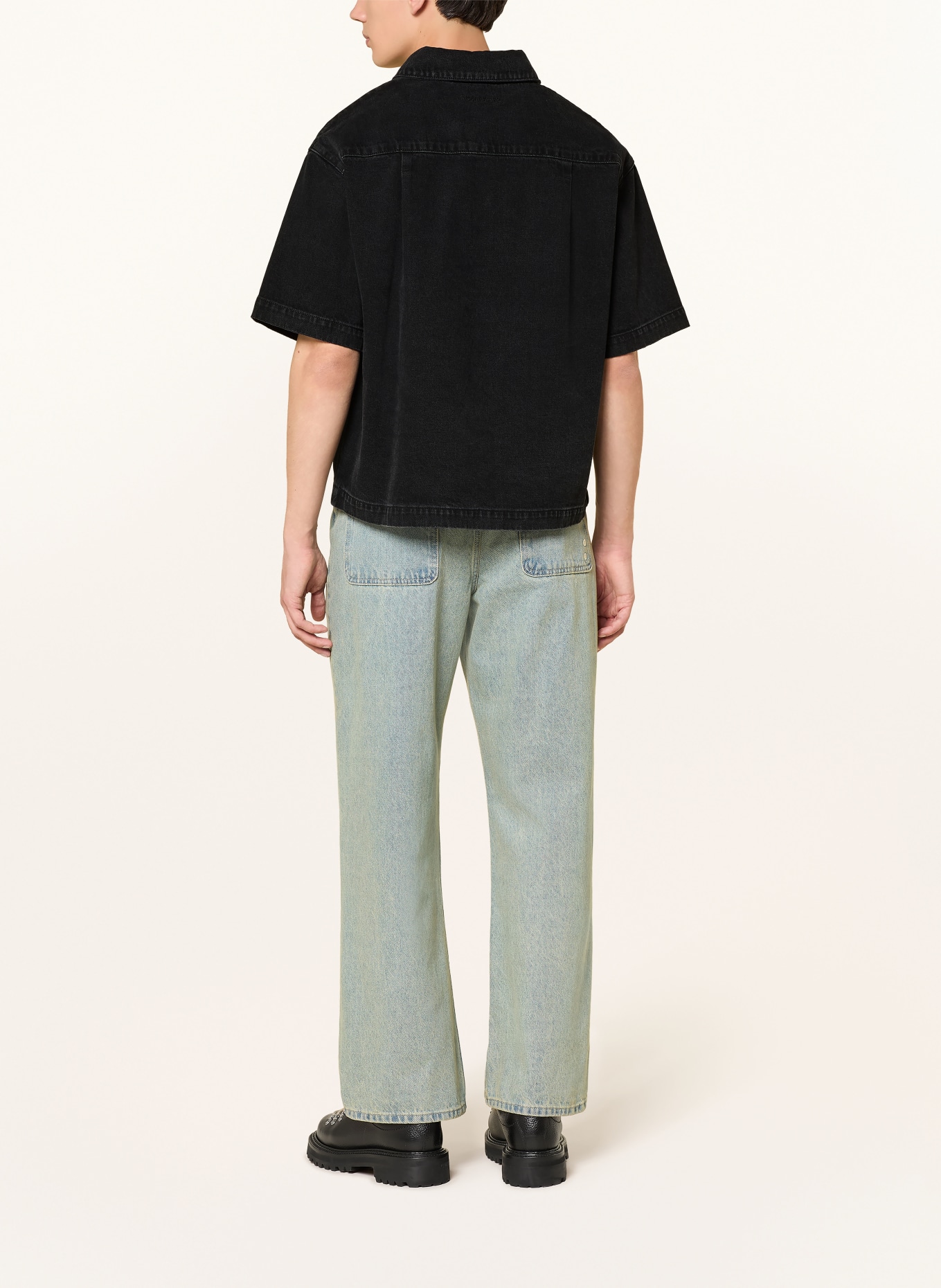 about:blank Jeanshemd Comfort Fit: SCHWARZ