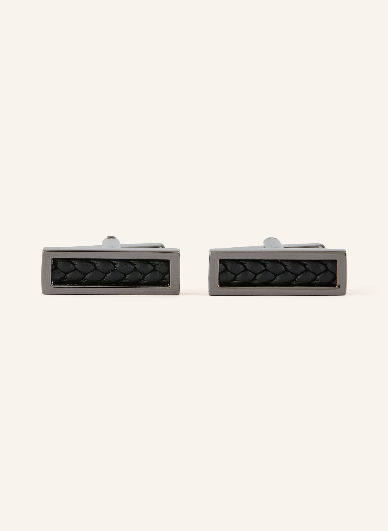 REISS Manchetknopen MARLIN: ZILVER / ZWART