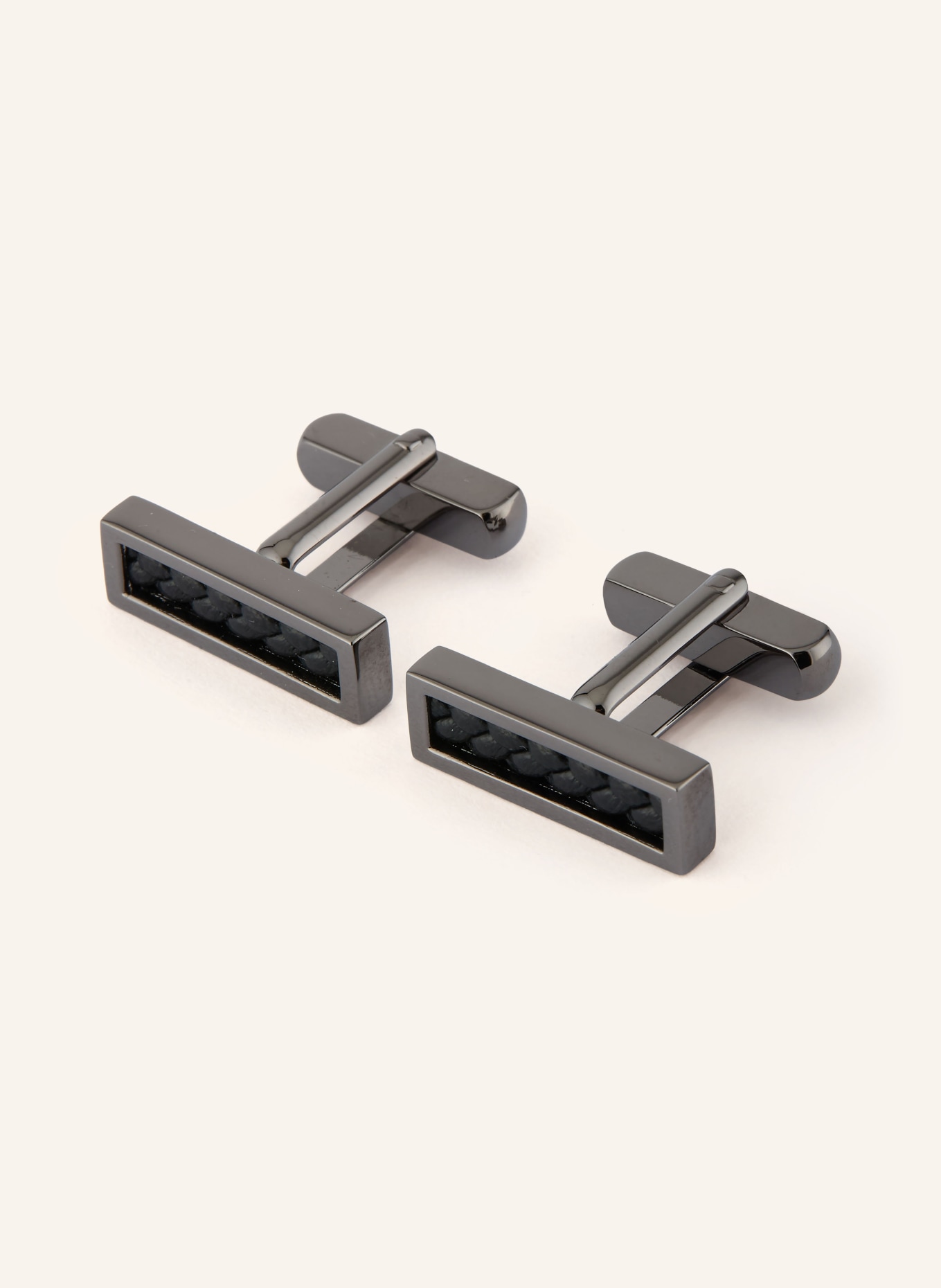 REISS Manchetknopen MARLIN: ZILVER / ZWART