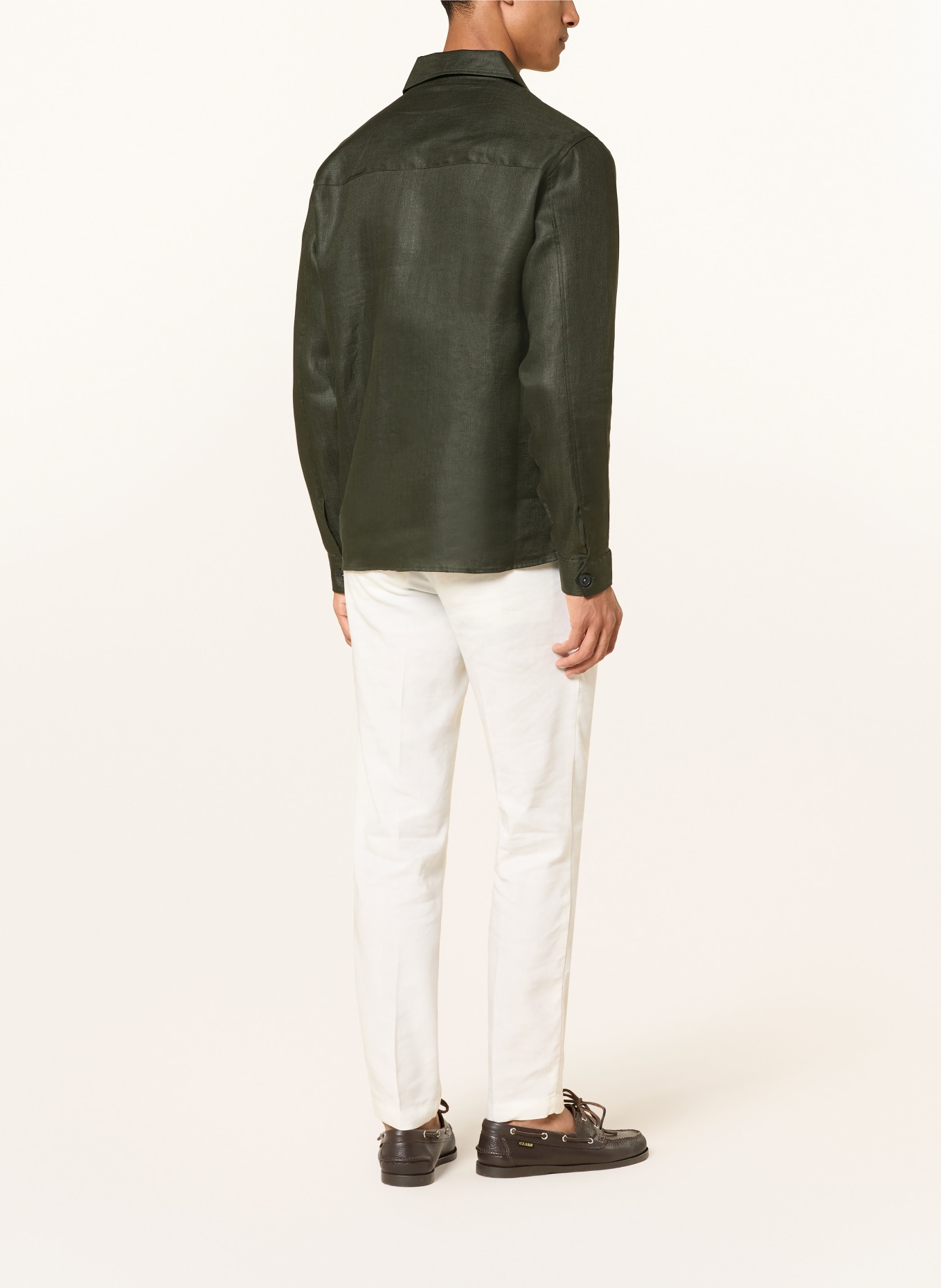 REISS POLASIO Regular Fit Shirt: DARK GREEN