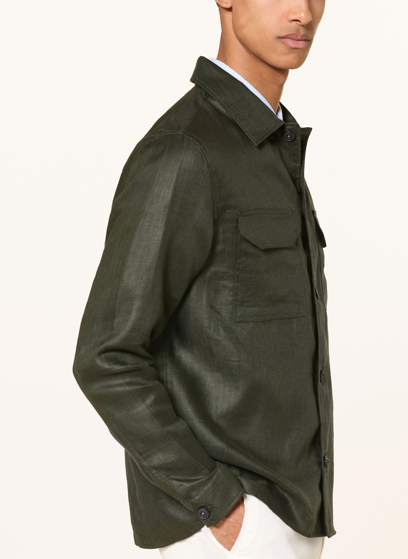 REISS POLASIO Regular Fit Shirt: DARK GREEN