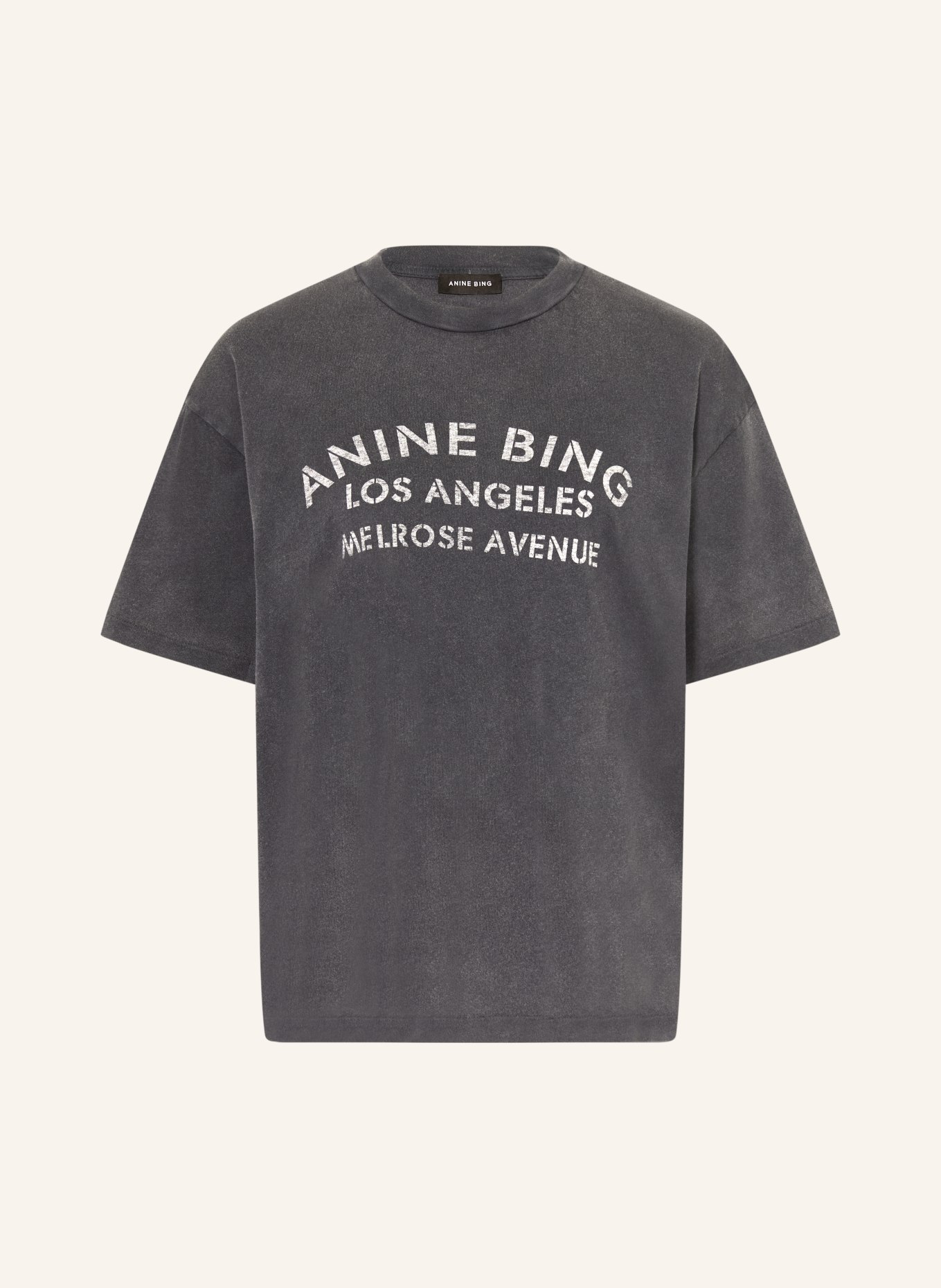 ANINE BING T-shirt CADE: SORT / LYSEGRÅ