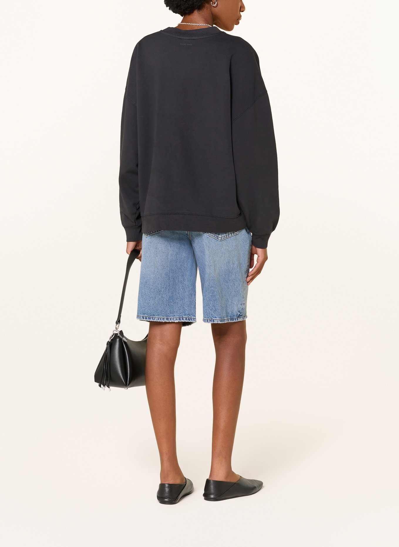 ANINE BING Oversized-sweatshirt MILES: SORT / HVID