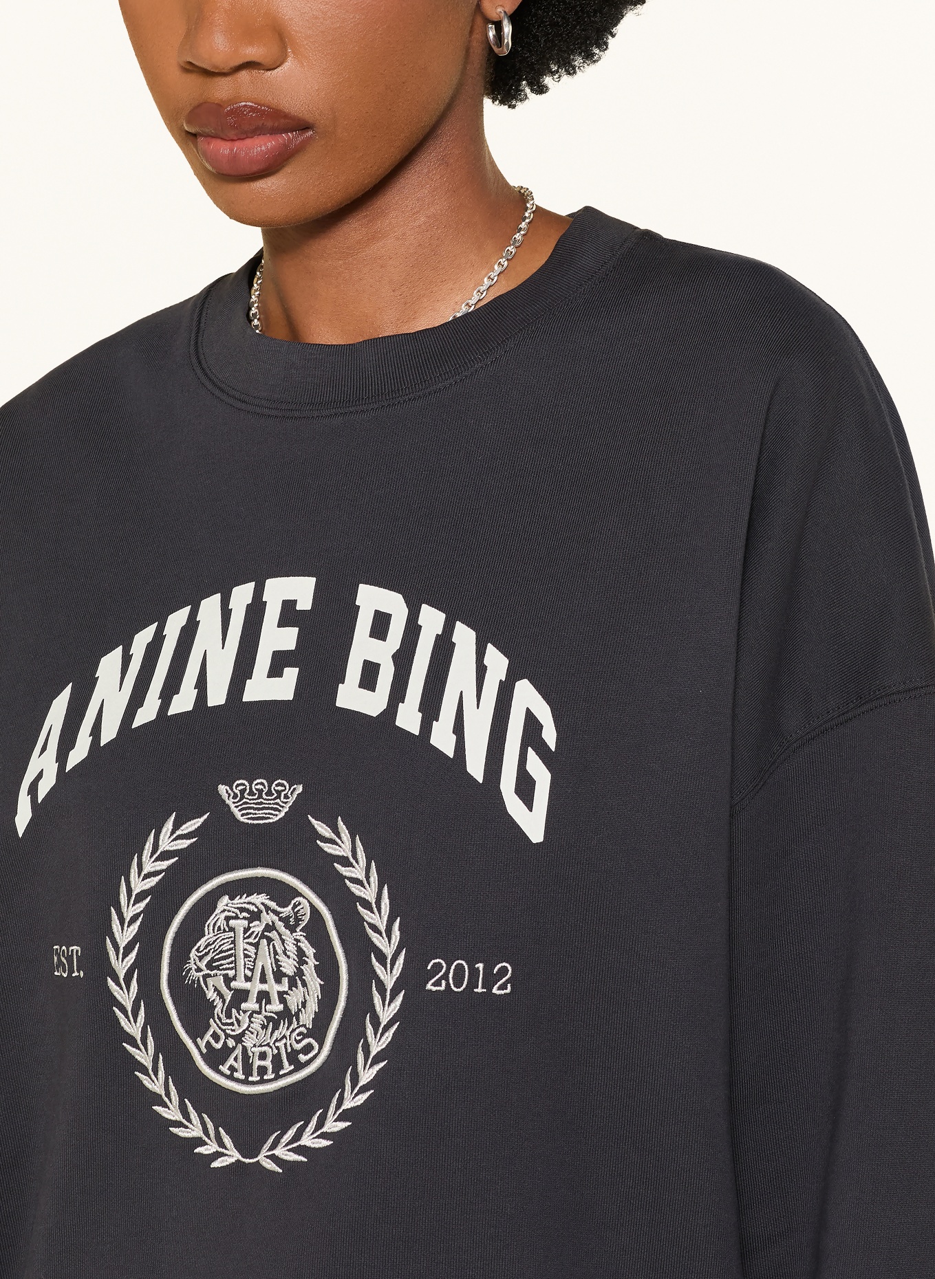 ANINE BING Oversized-sweatshirt MILES: SORT / HVID