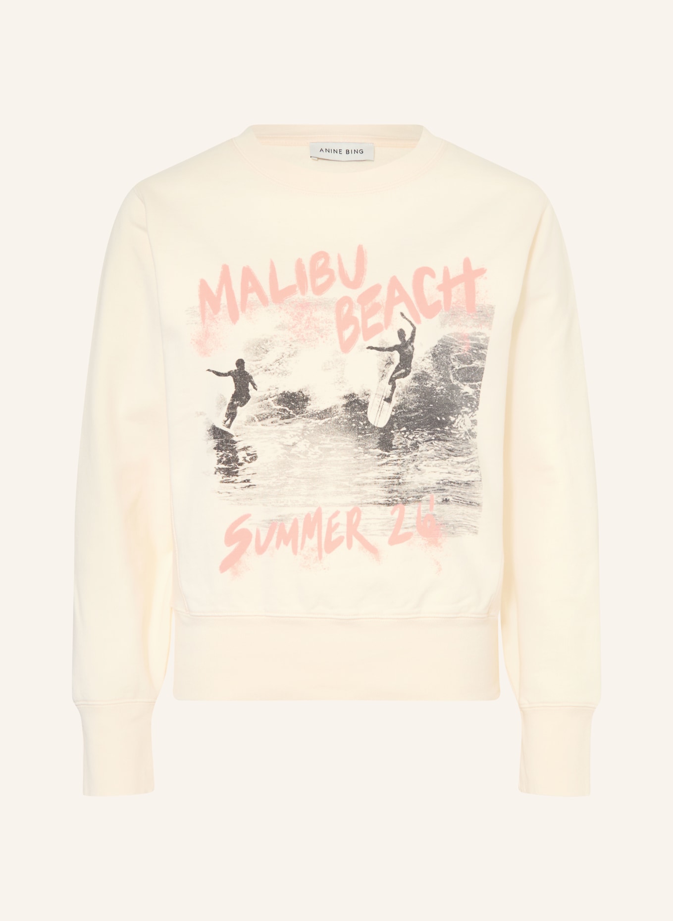 ANINE BING Sweatshirt HARRY: ECRU / ORANGE / SORT