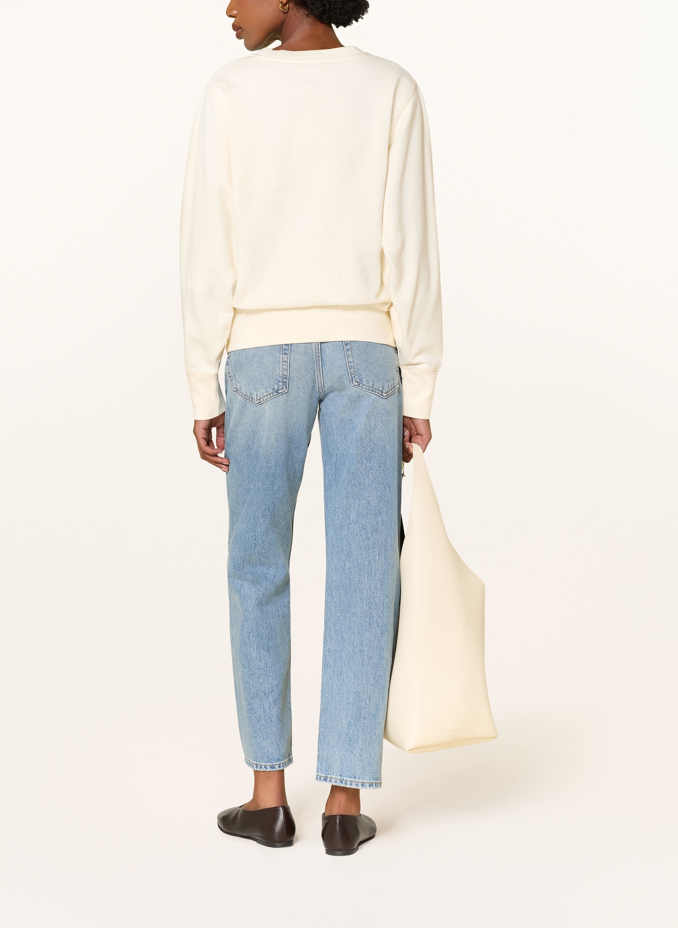 ANINE BING Sweatshirt HARRY: ECRU / ORANGE / SORT