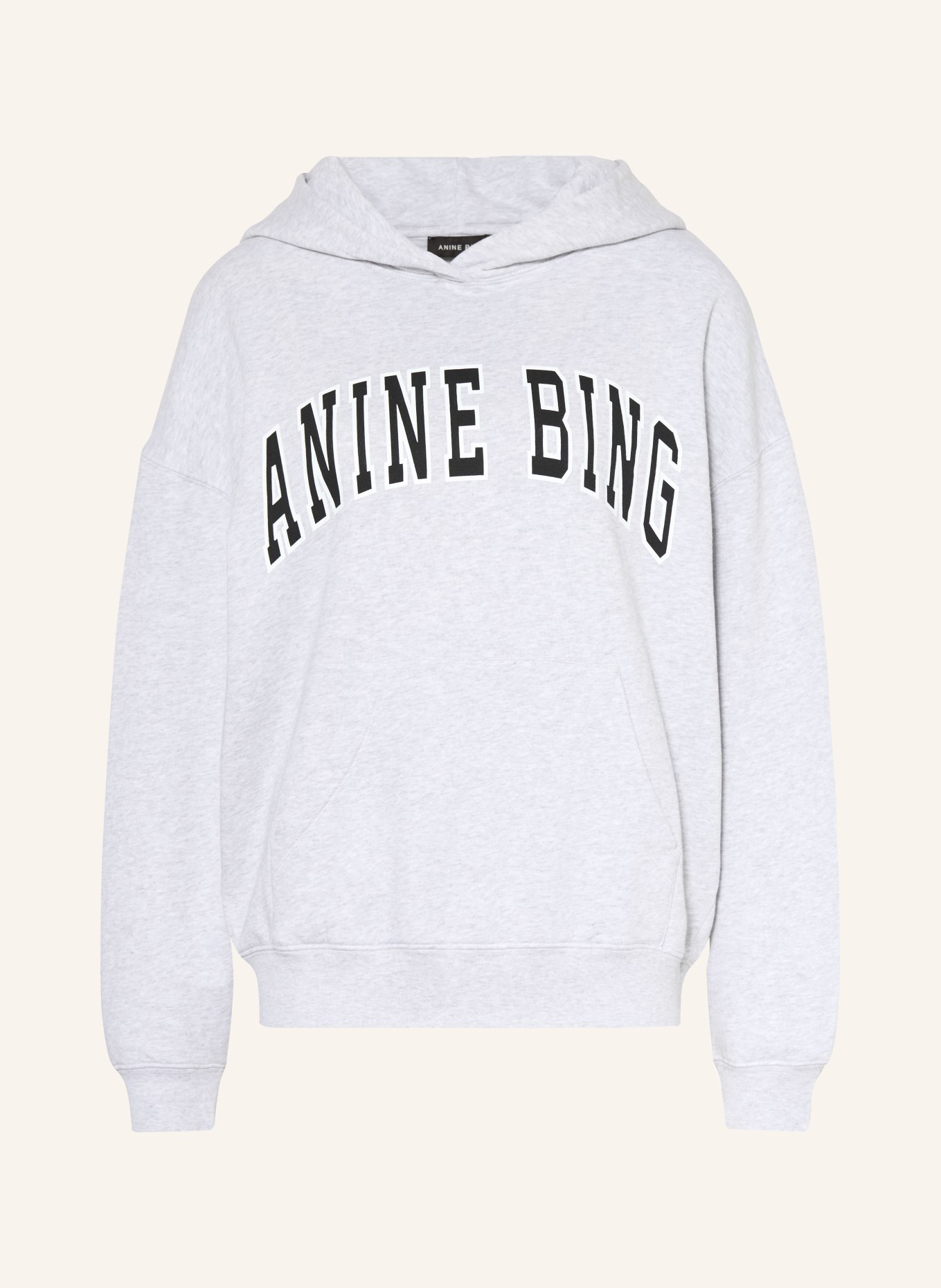 ANINE BING Hoodie HARVEY: HELLGRAU / WEISS / SCHWARZ