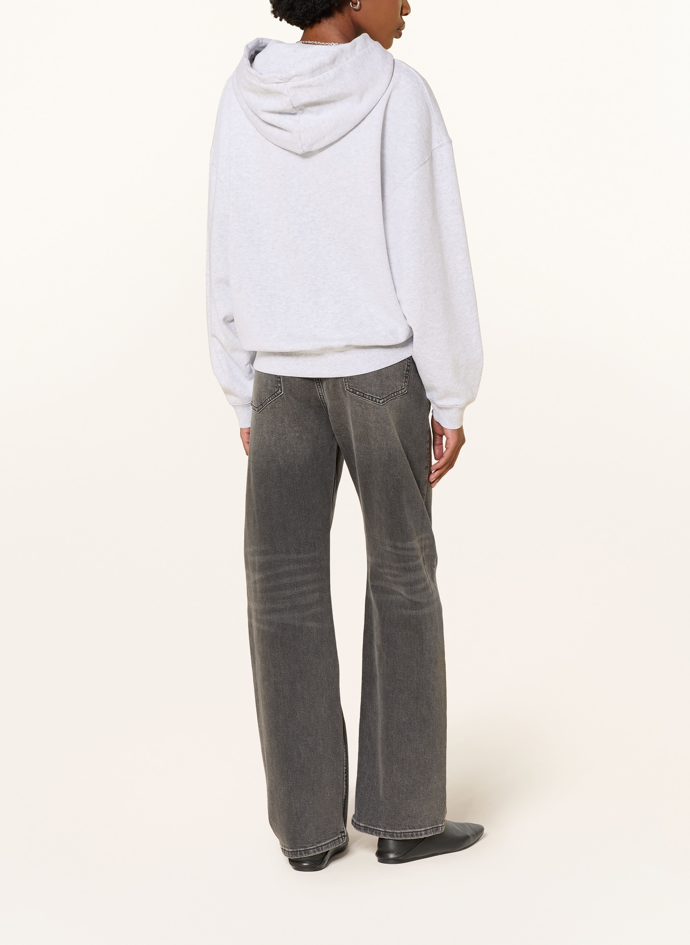 ANINE BING Hoodie HARVEY: HELLGRAU / WEISS / SCHWARZ