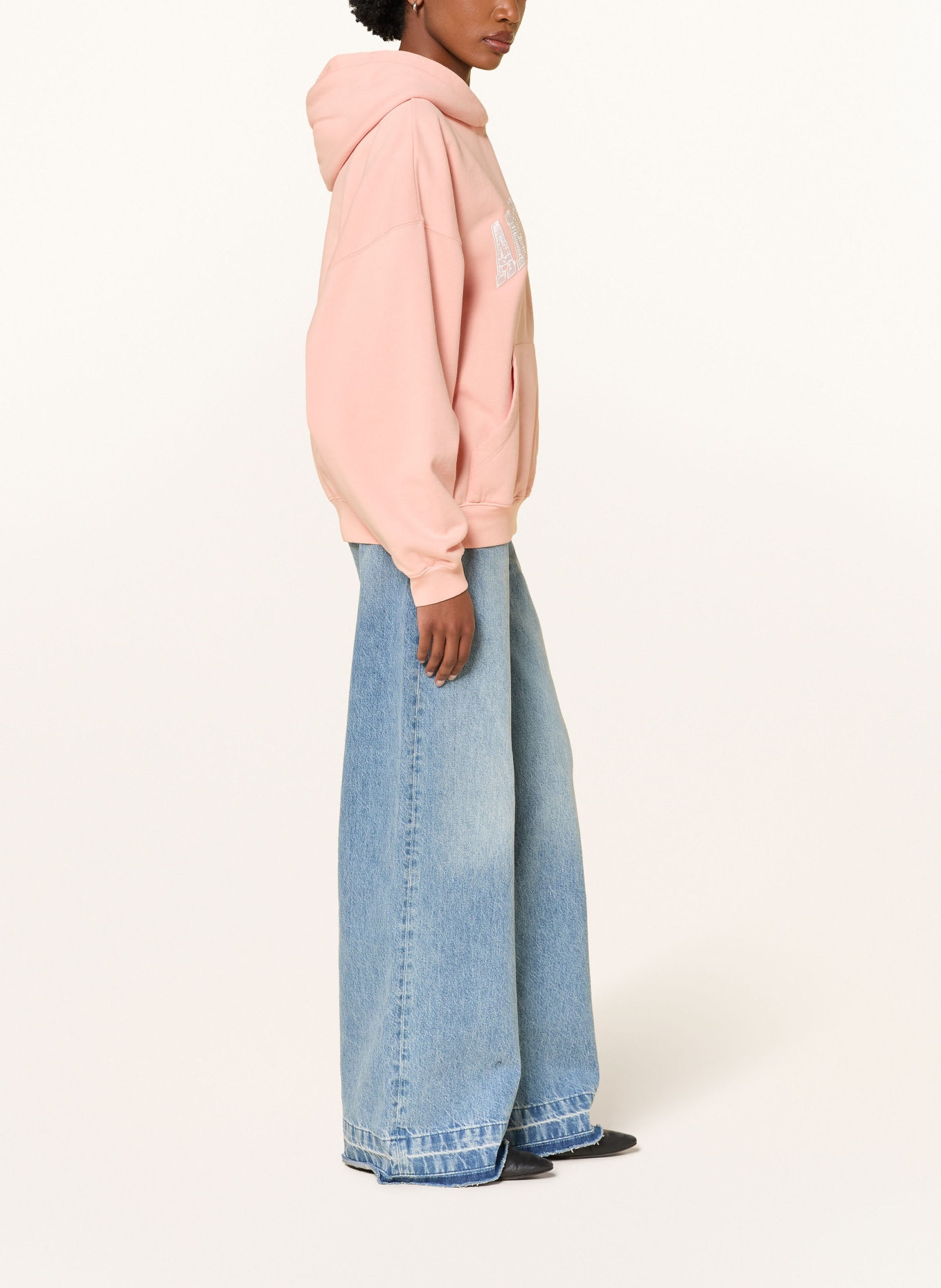 ANINE BING Hoodie HARVEY: LYSERØD / HVID