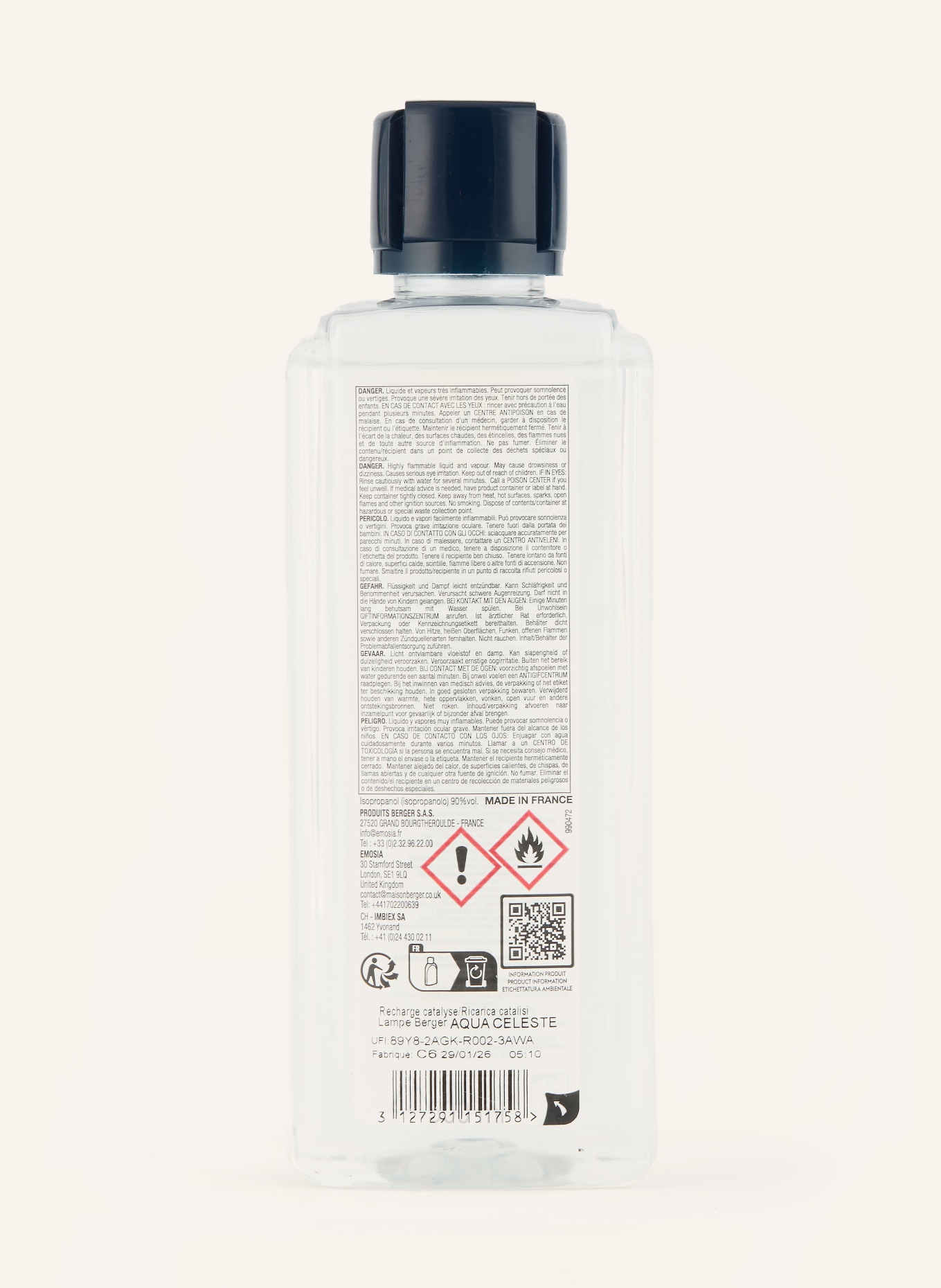 MAISON BERGER PARIS AQUA CÉLESTE Fragrance Lamp Refill: WHITE