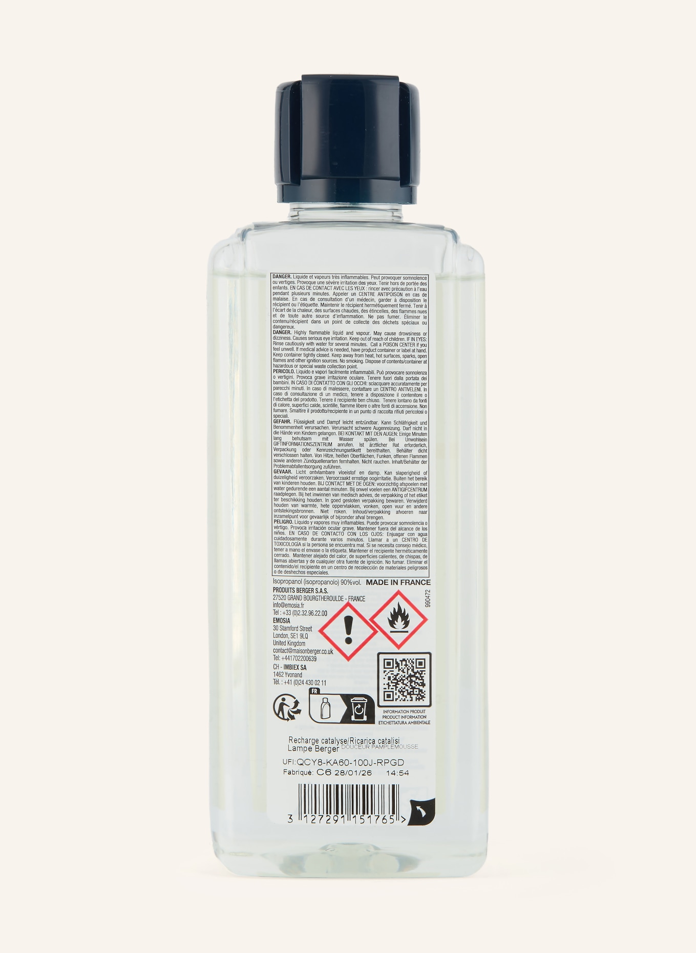 MAISON BERGER PARIS DOUCEUR DE PAMPLEMOUSSE Fragrance Lamp Refill: WHITE