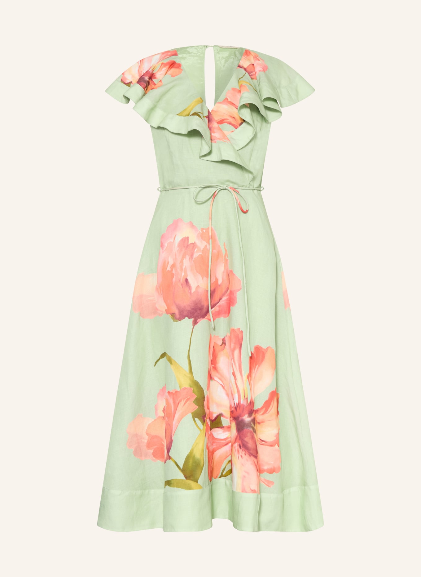 Phase Eight Rochie MATILDA cu volane: VERDE DESCHIS / ROȘU DESCHIS