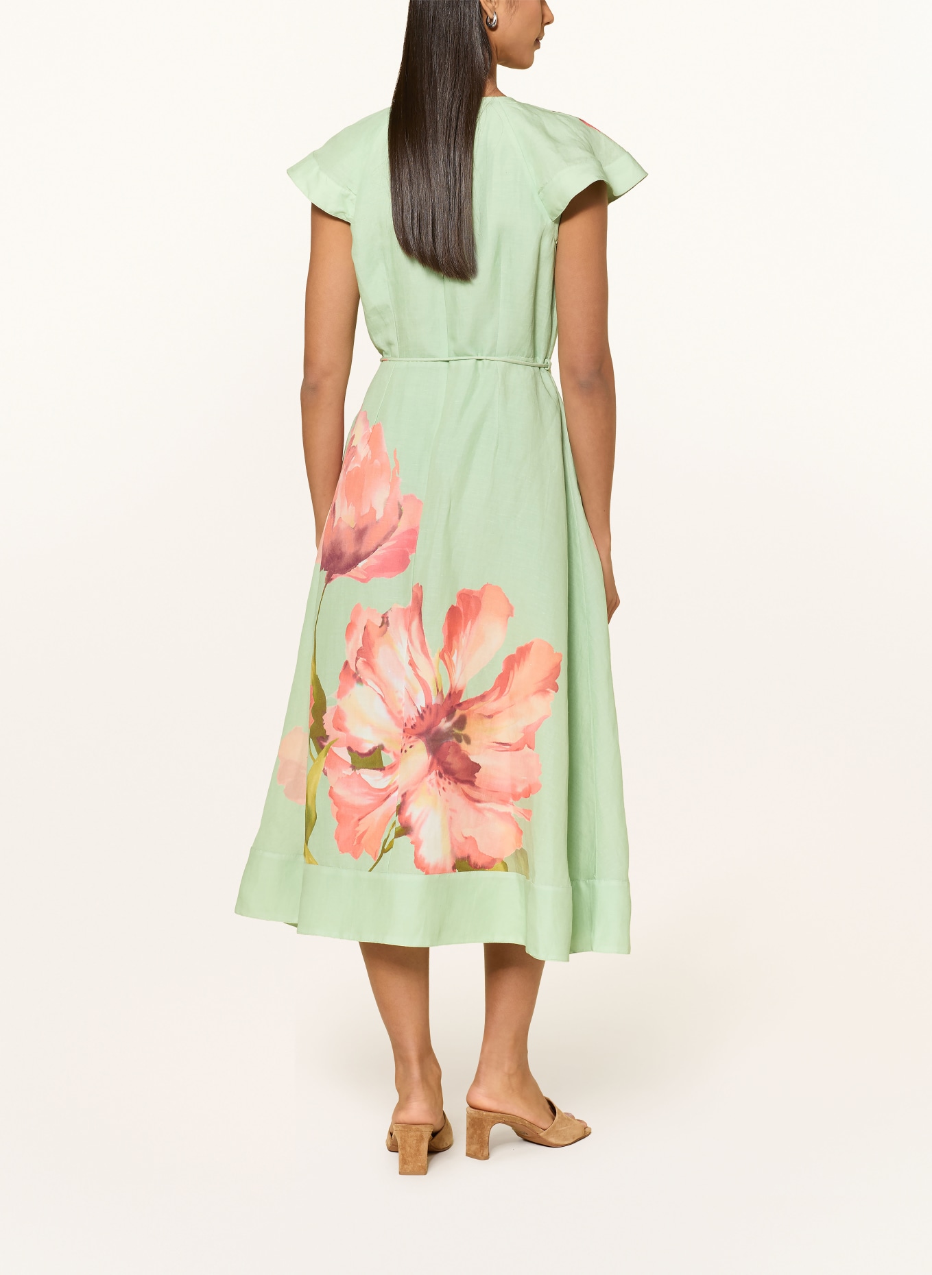 Phase Eight Rochie MATILDA cu volane: VERDE DESCHIS / ROȘU DESCHIS