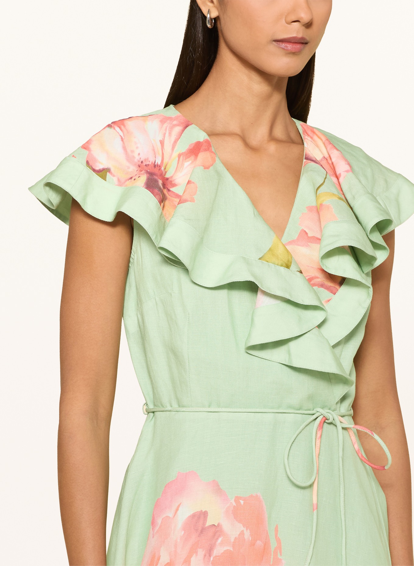 Phase Eight Rochie MATILDA cu volane: VERDE DESCHIS / ROȘU DESCHIS