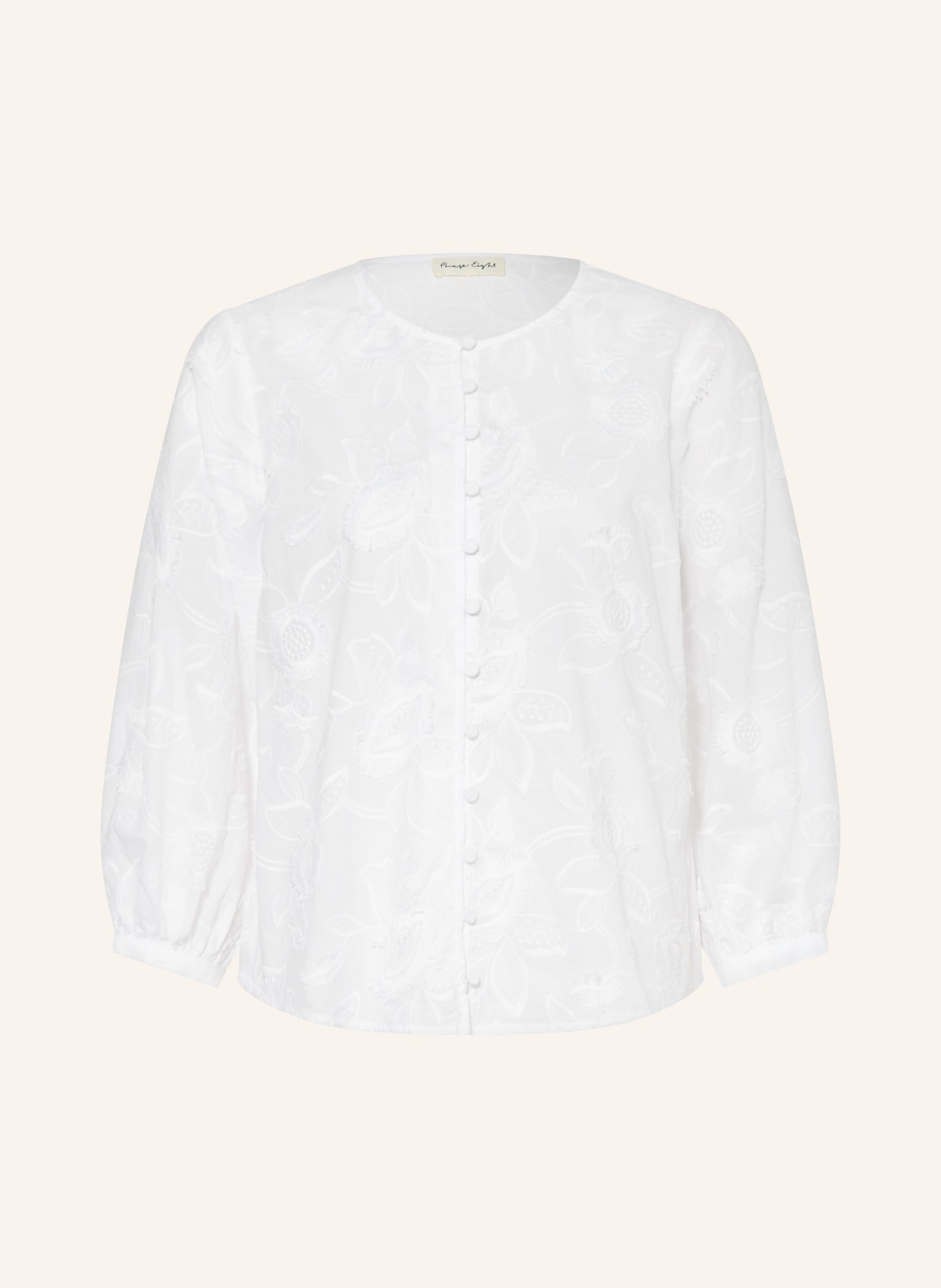 Phase Eight DAISY Blouse with 3/4-length sleeves: WHITE